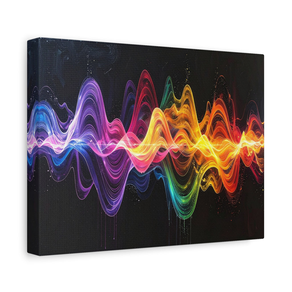 Sonic Spectrum: Digital Sound Wave Visualization, Color Gradient Artwork - L’Art Suprême Canvas