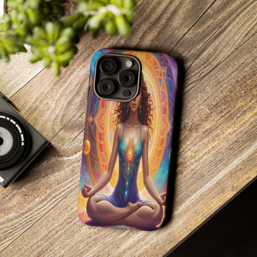 Cosmic Awakening: Spiritual Meditation Mandala, Celestial Energy Visualization - L’Art Suprême Phone Case