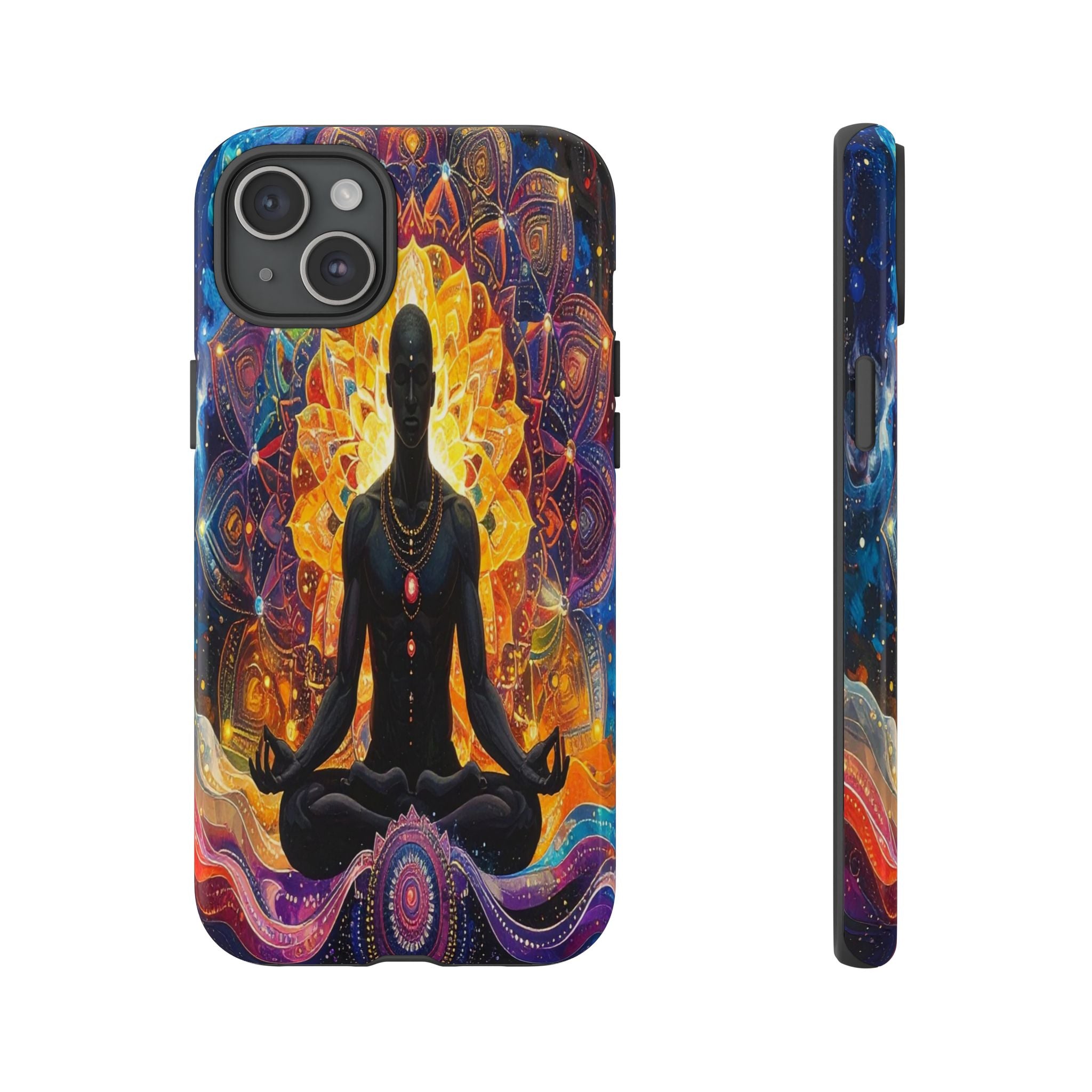 Cosmic Awakening: Spiritual Meditation Mandala, Chakra Energy Visualization - L’Art Suprême Phone Case