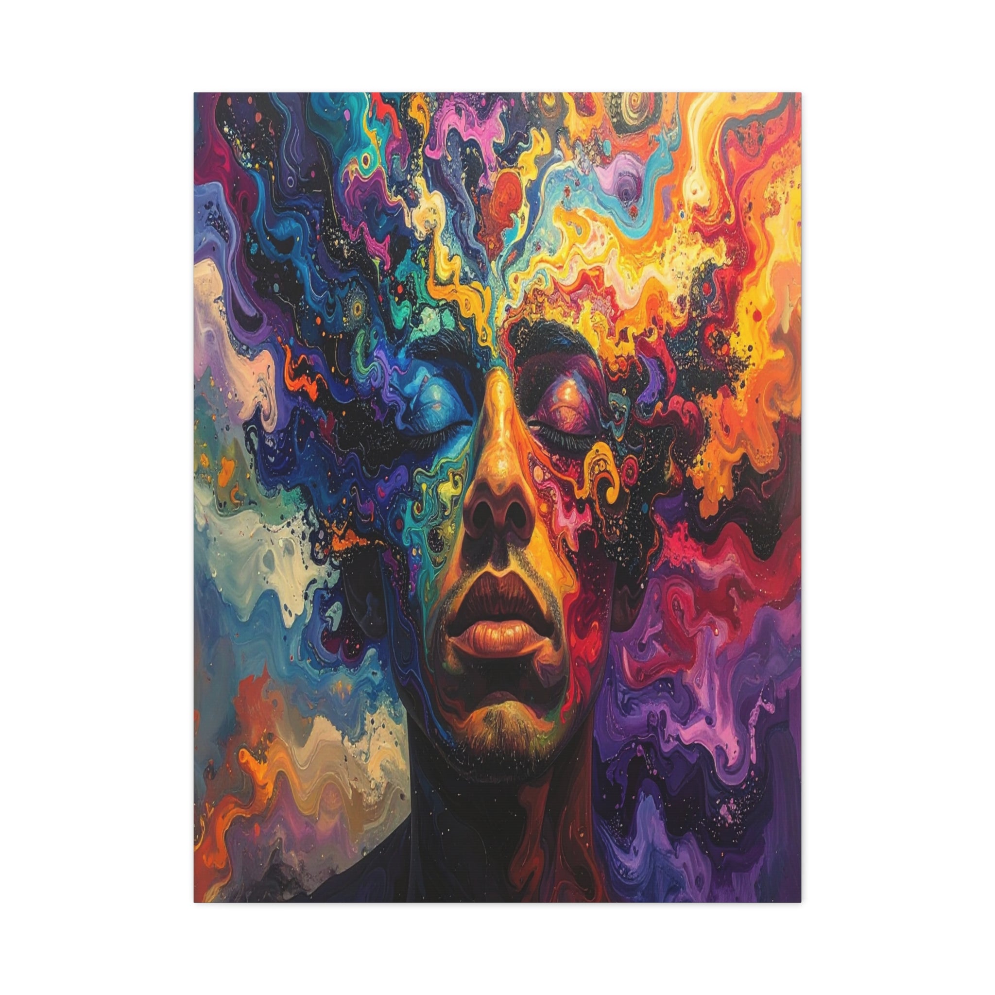 Consciousness Unfolding: Psychedelic Inner Landscape, Fluid Abstract Meditation - L’Art Suprême Canvas