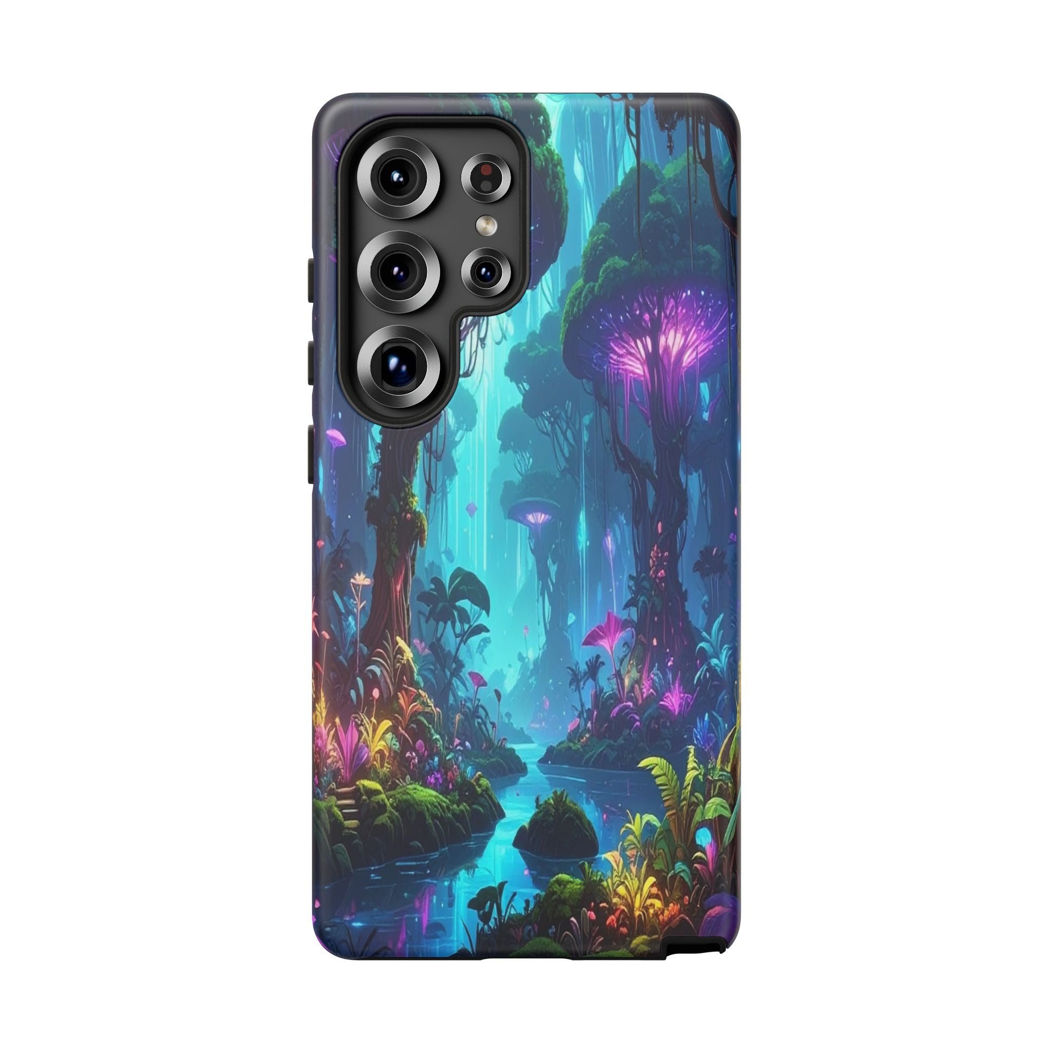 Bioluminescent Dreamscape: Ethereal Forest Fantasy, Digital Luminescence Illustration - L’Art Suprême Phone Case