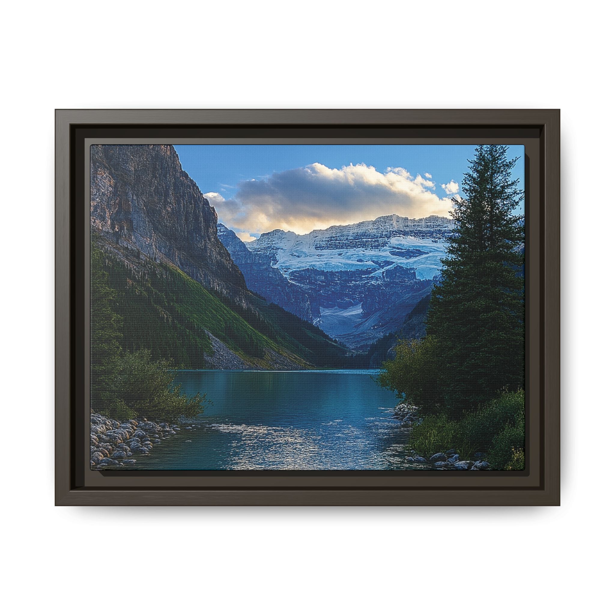 "Glacial Serenity" – Framed Canvas Print