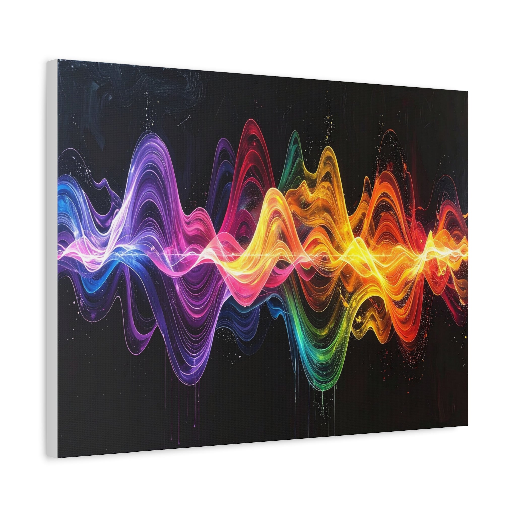 Sonic Spectrum: Digital Sound Wave Visualization, Color Gradient Artwork - L’Art Suprême Canvas