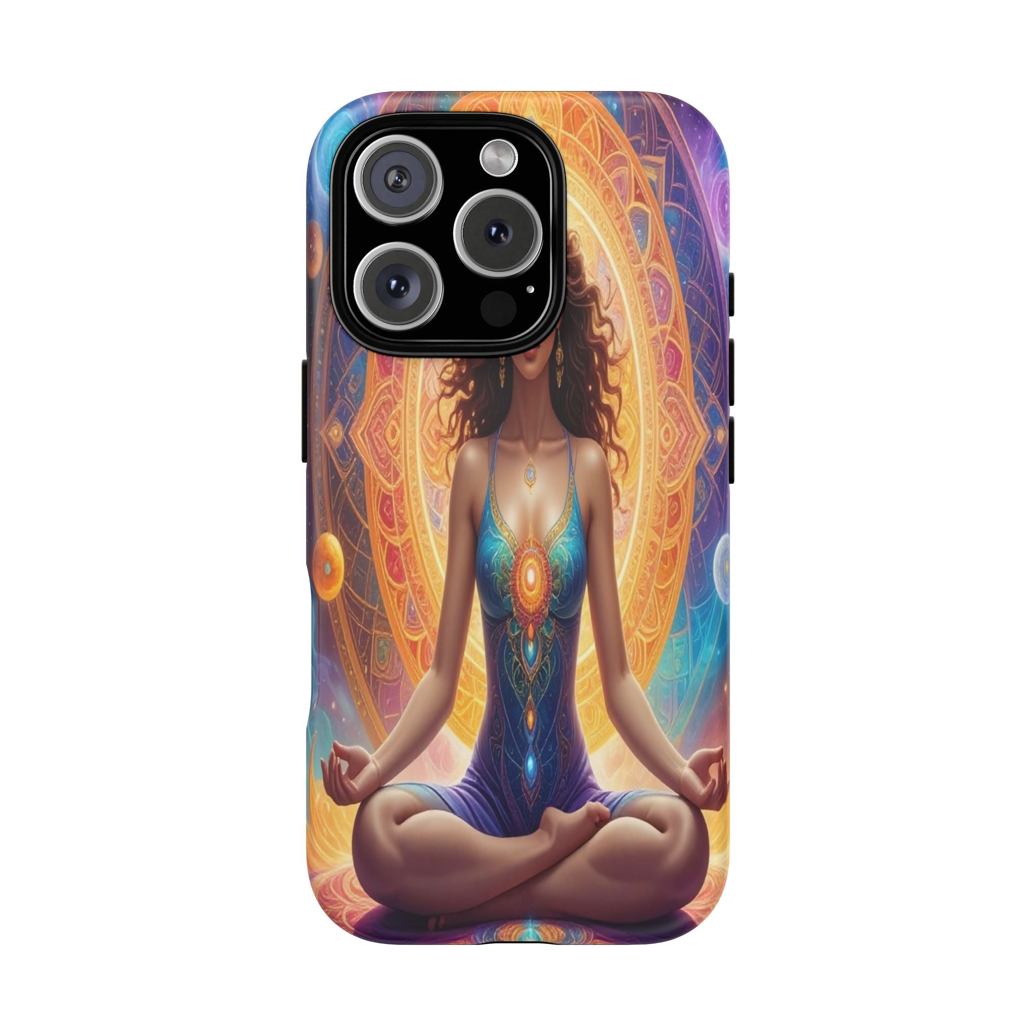 Cosmic Awakening: Spiritual Meditation Mandala, Celestial Energy Visualization - L’Art Suprême Phone Case