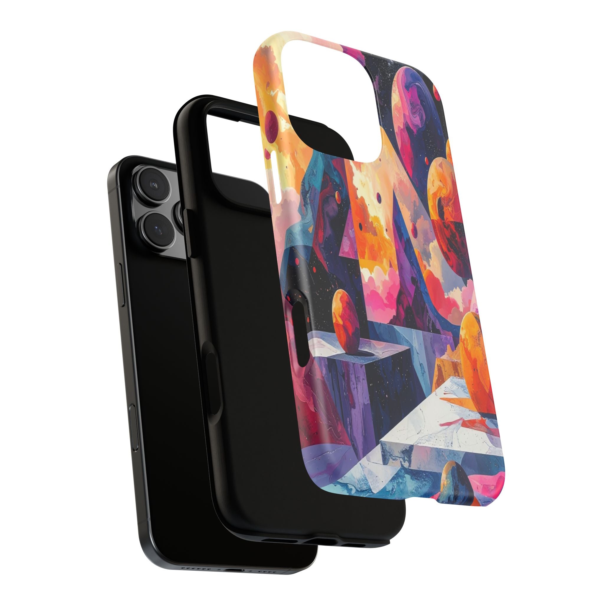 Cosmic Geometrica: Floating Spheres of Abstraction, Digital Dreamscape Dimensions - L’Art Suprême Phone Case