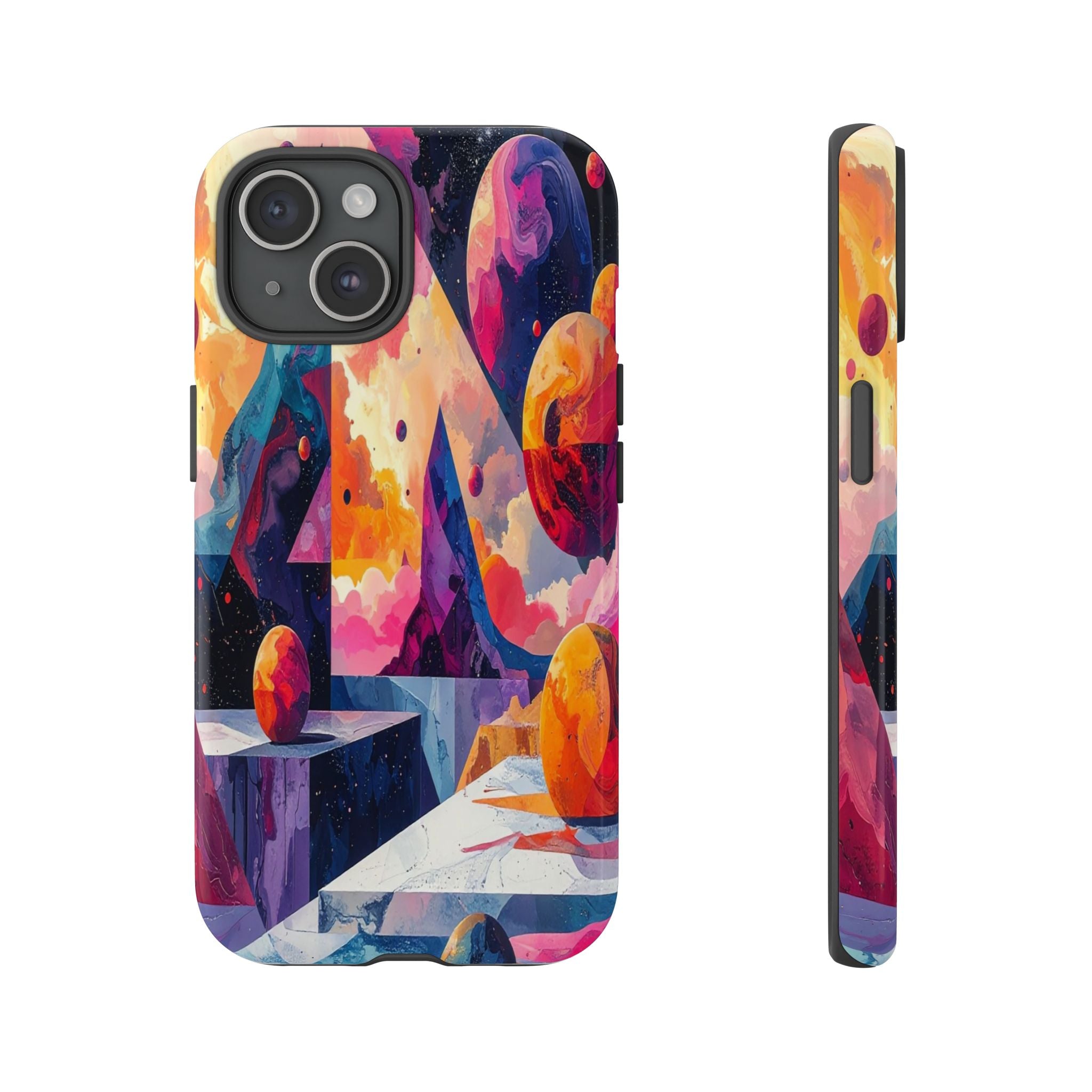Cosmic Geometrica: Floating Spheres of Abstraction, Digital Dreamscape Dimensions - L’Art Suprême Phone Case