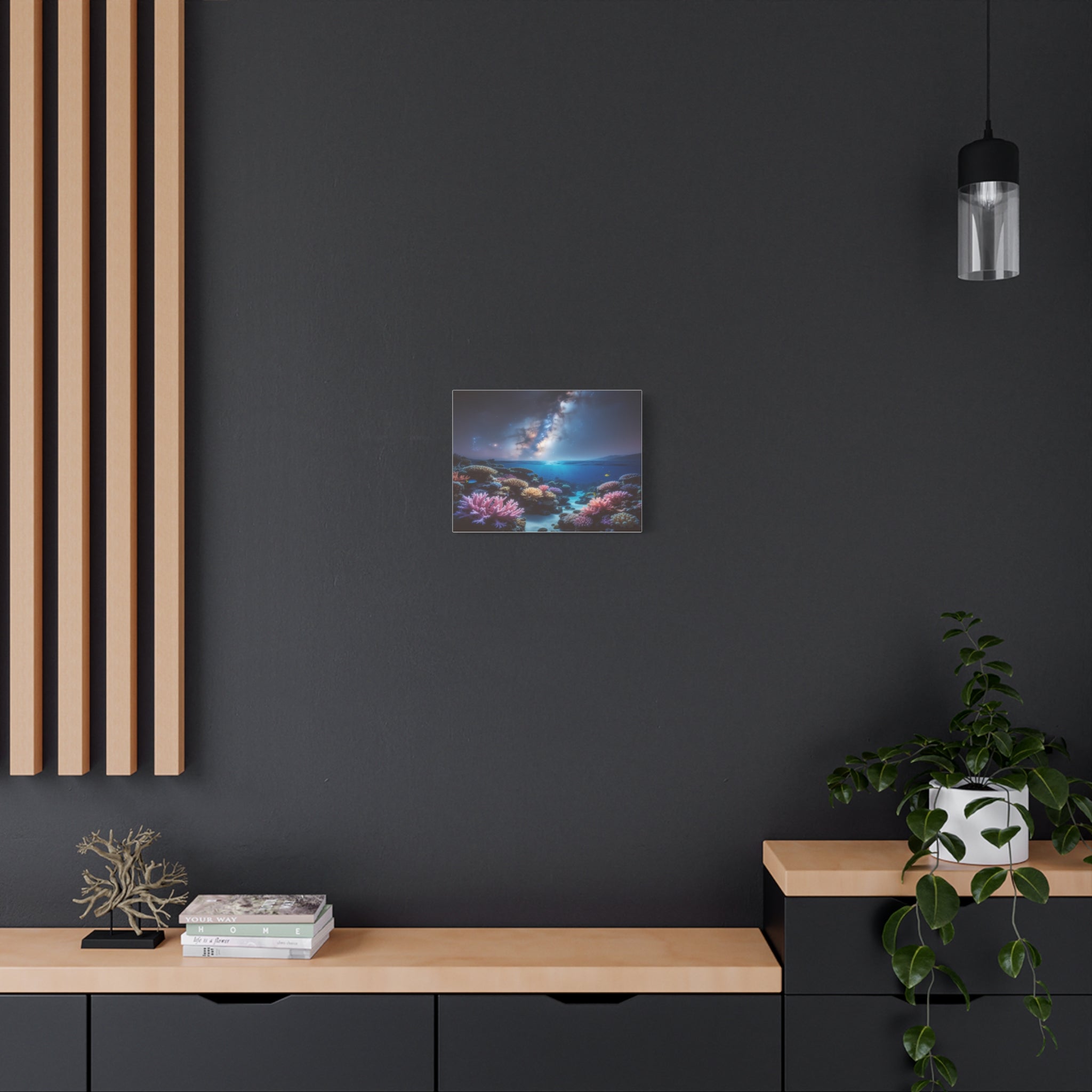 Cosmic Reef Harmony: Underwater Seascape Panorama, Milky Way Marine Dreamscape - L’Art Suprême Canvas