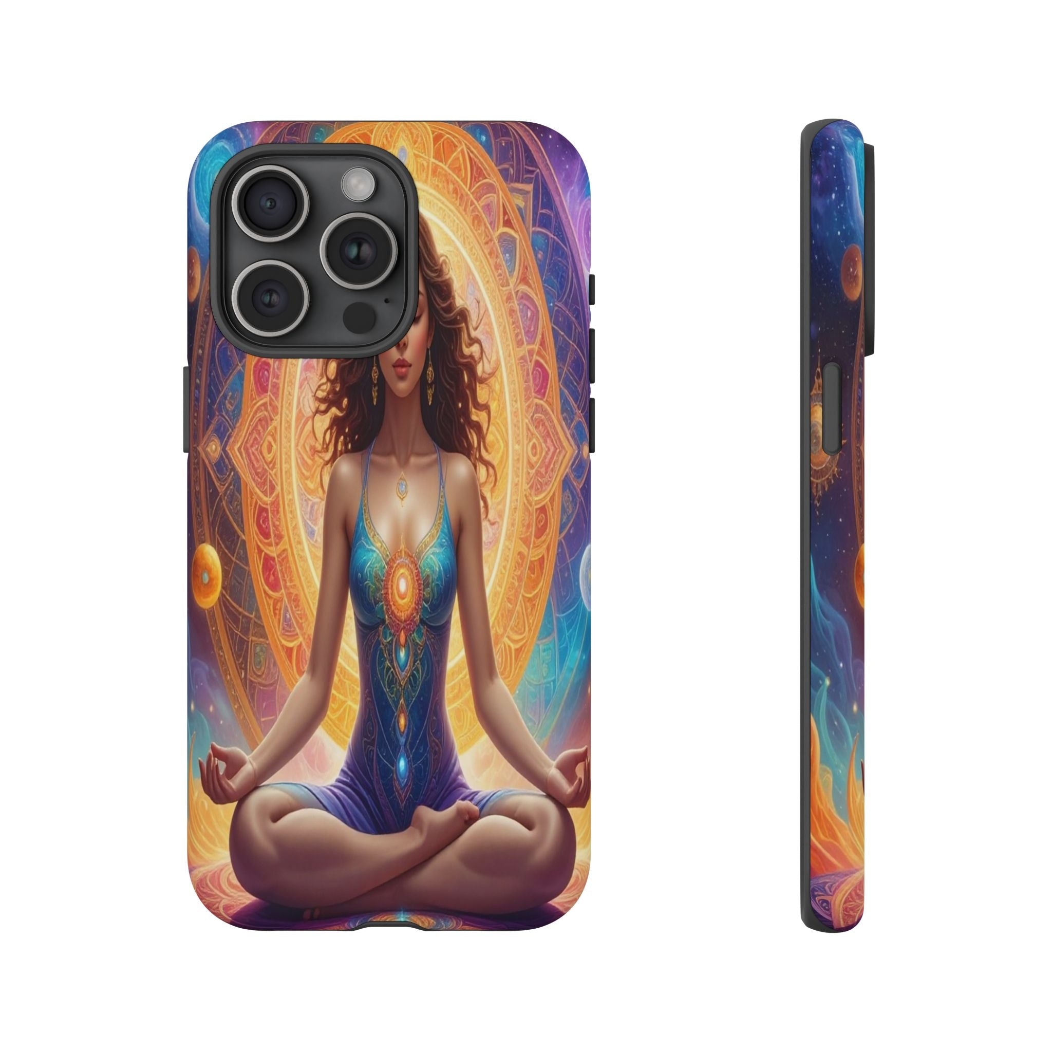 Cosmic Awakening: Spiritual Meditation Mandala, Celestial Energy Visualization - L’Art Suprême Phone Case