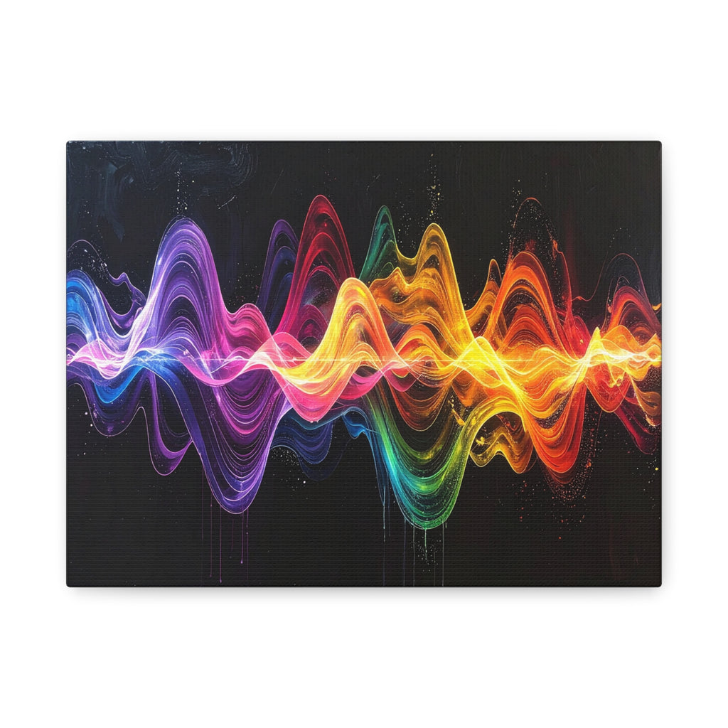 Sonic Spectrum: Digital Sound Wave Visualization, Color Gradient Artwork - L’Art Suprême Canvas