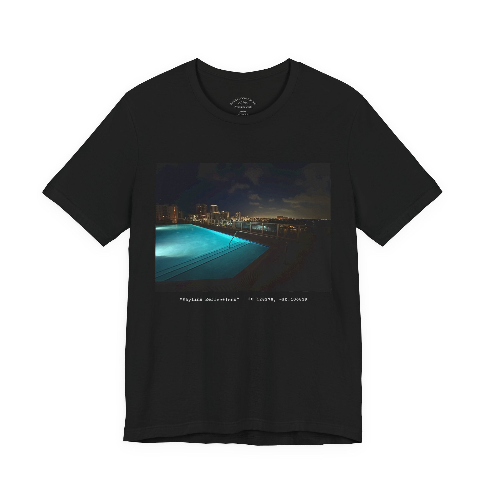 "Skyline Reflections" - White or Black Luxe T-Shirt