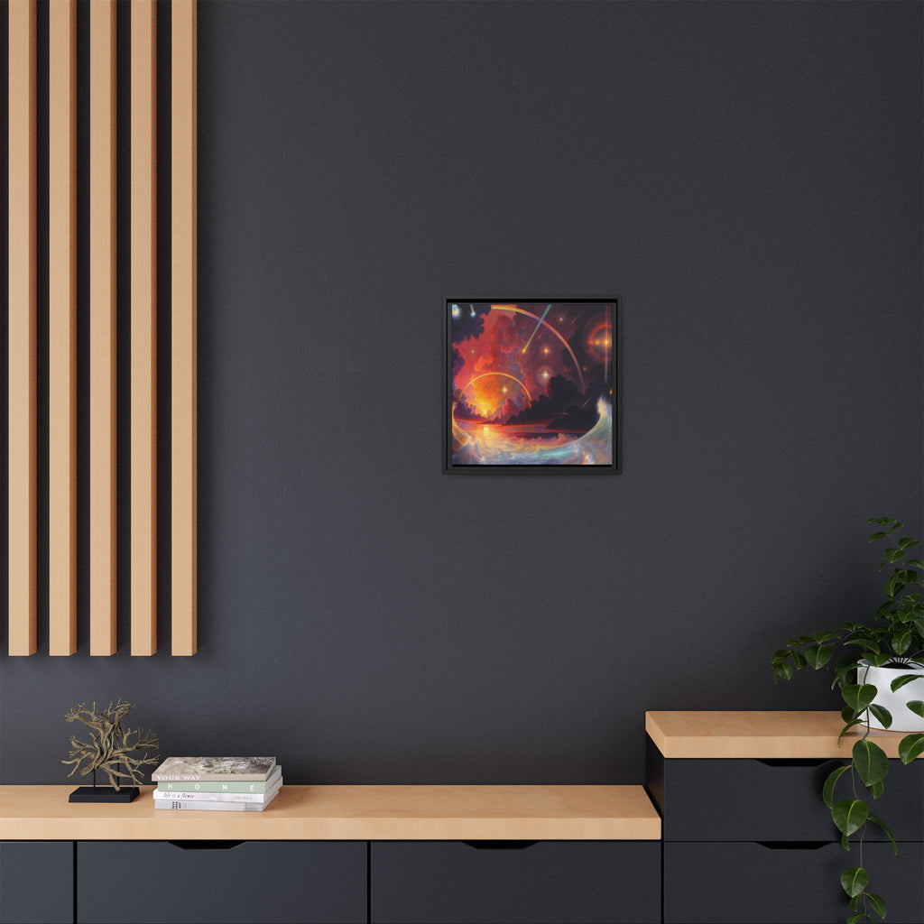 "Celestial Tides" – Framed Canvas Print