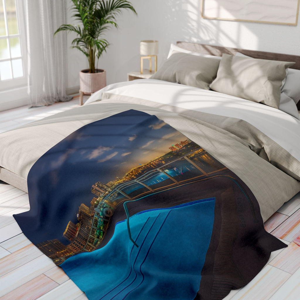 “Skyline Reflections” - Printed Fleece Blanket