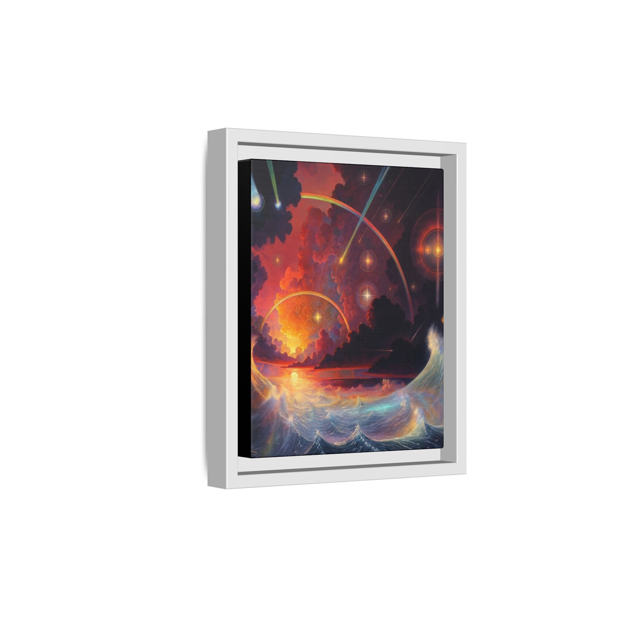 "Celestial Tides" – Framed Canvas Print