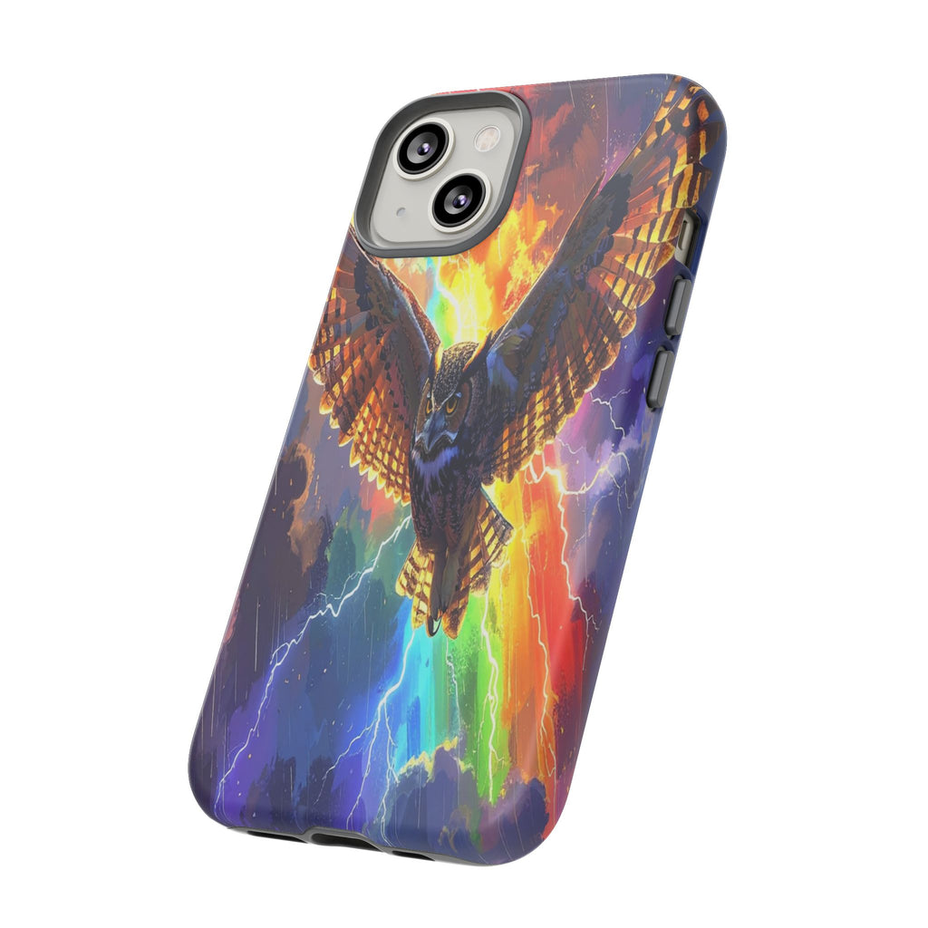 Thunderwing: Ethereal Owl in Electric Storm, Digital Fantasy Artwork - L’Art Suprême Phone Case