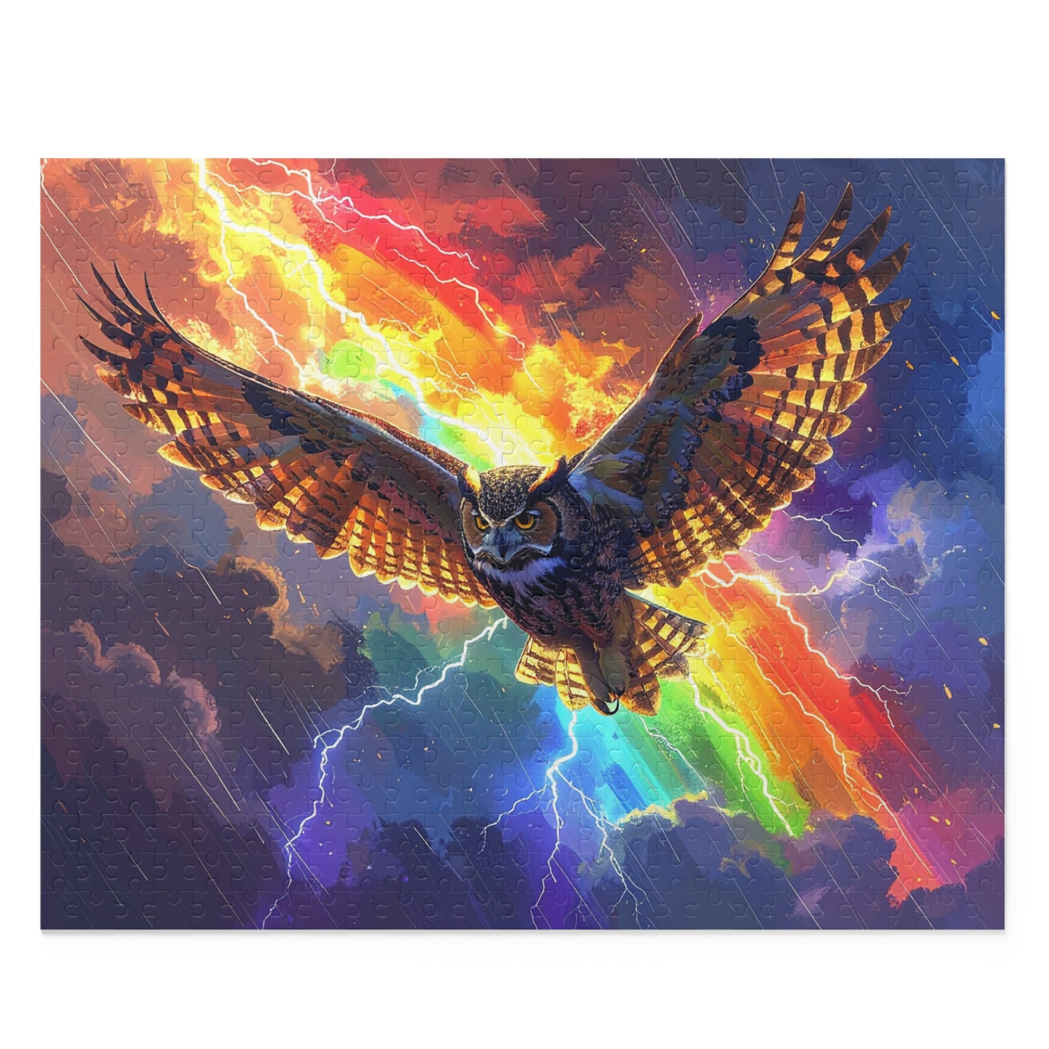 Elemental Guardian: Owl of Mystical Fire, Digital Fantastical Wildlife Art -  L'Art Puzzle