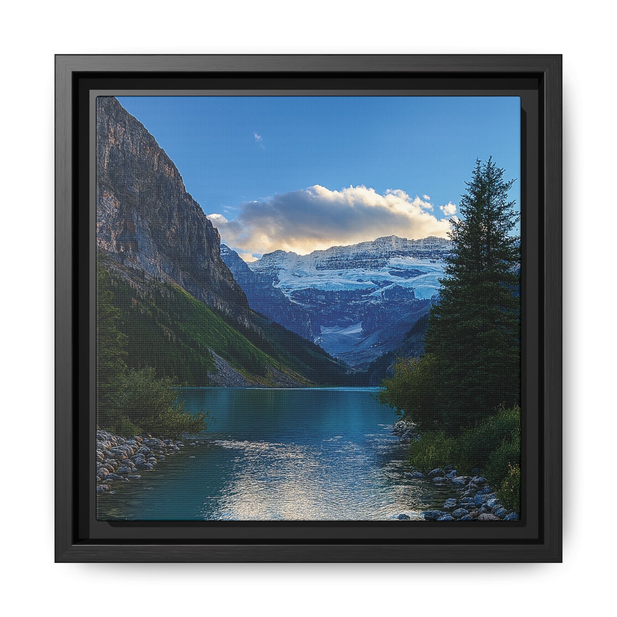 "Glacial Serenity" – Framed Canvas Print