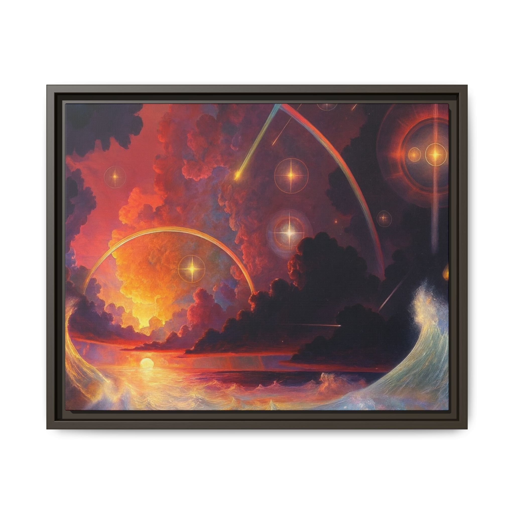 "Celestial Tides" – Framed Canvas Print