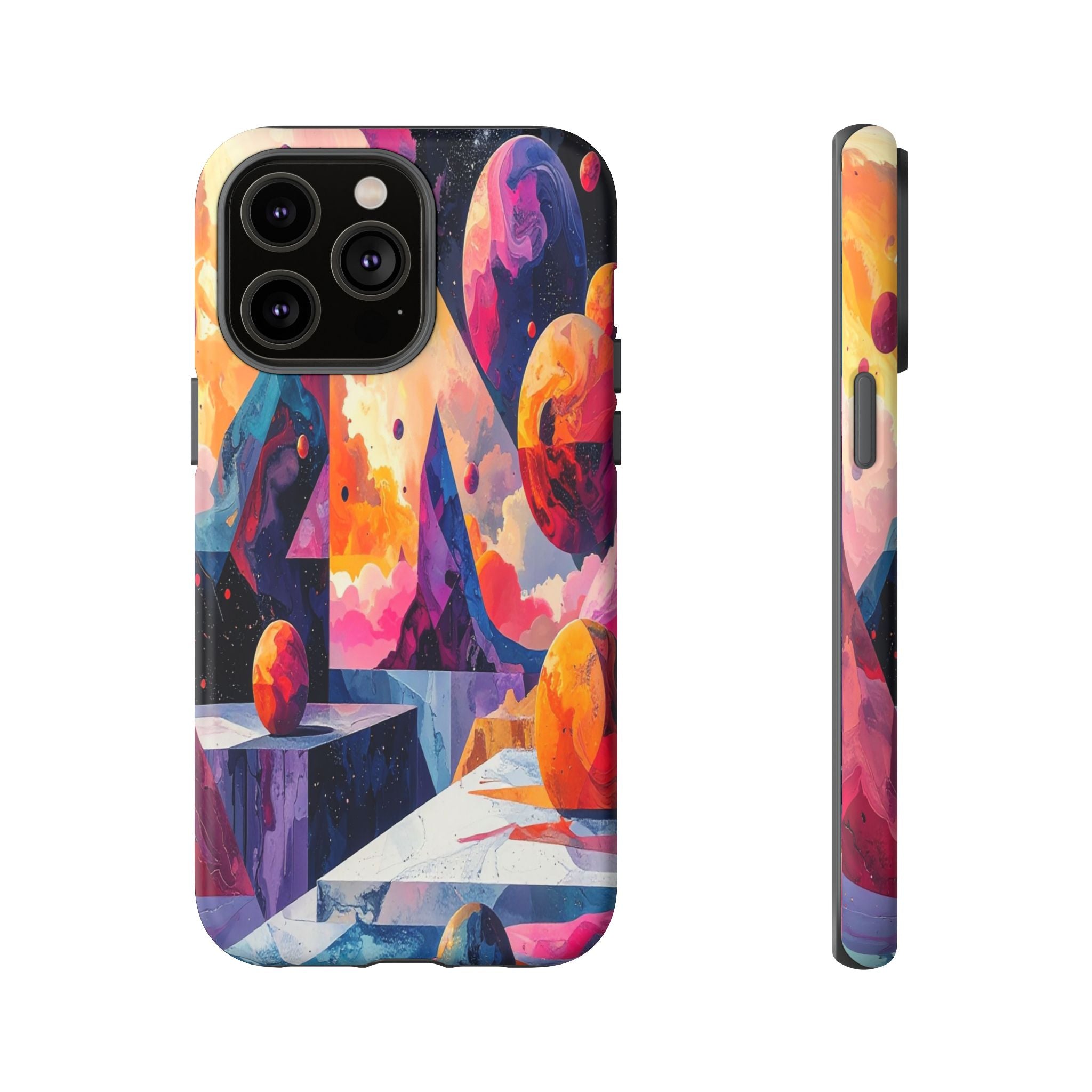 Cosmic Geometrica: Floating Spheres of Abstraction, Digital Dreamscape Dimensions - L’Art Suprême Phone Case