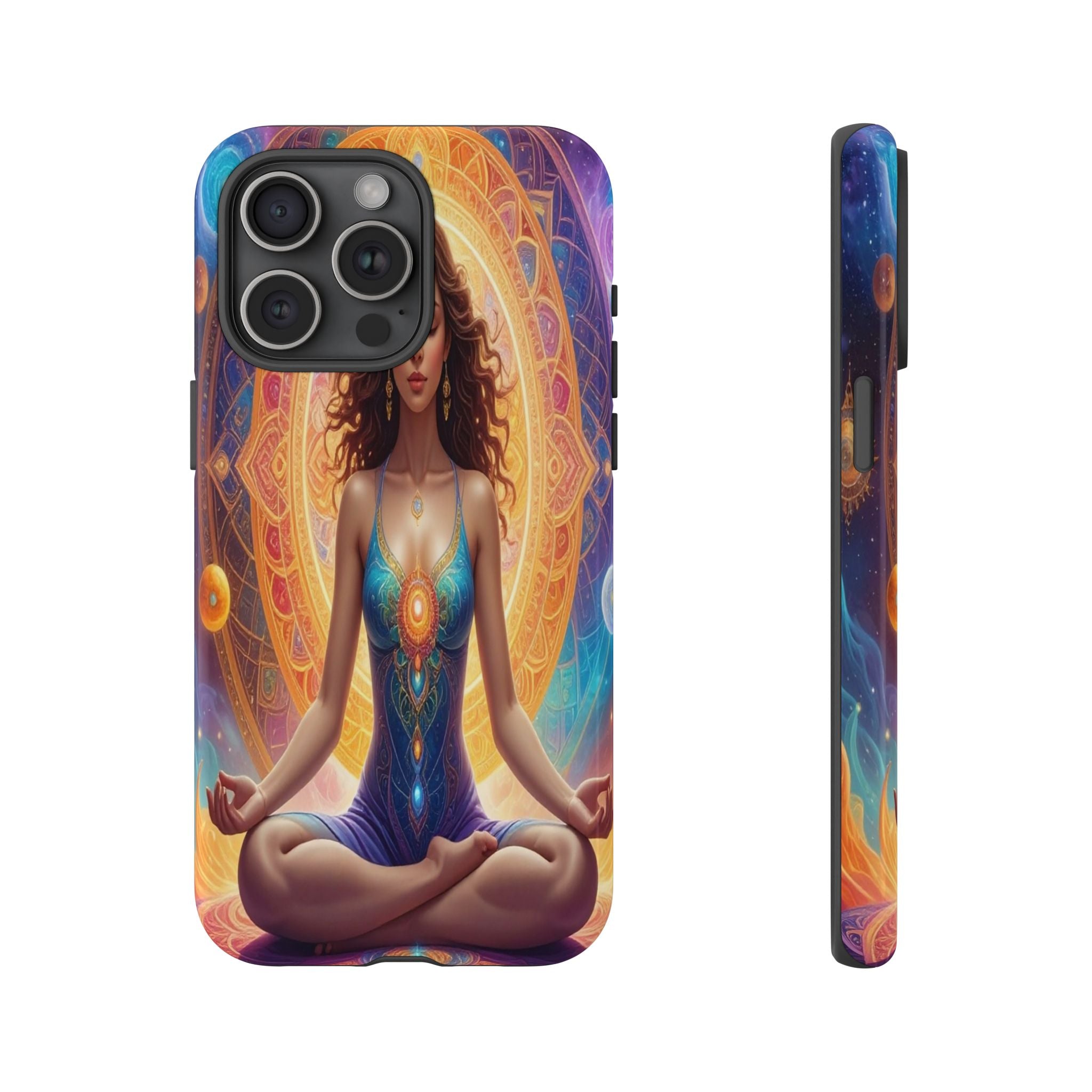 Cosmic Awakening: Spiritual Meditation Mandala, Celestial Energy Visualization - L’Art Suprême Phone Case