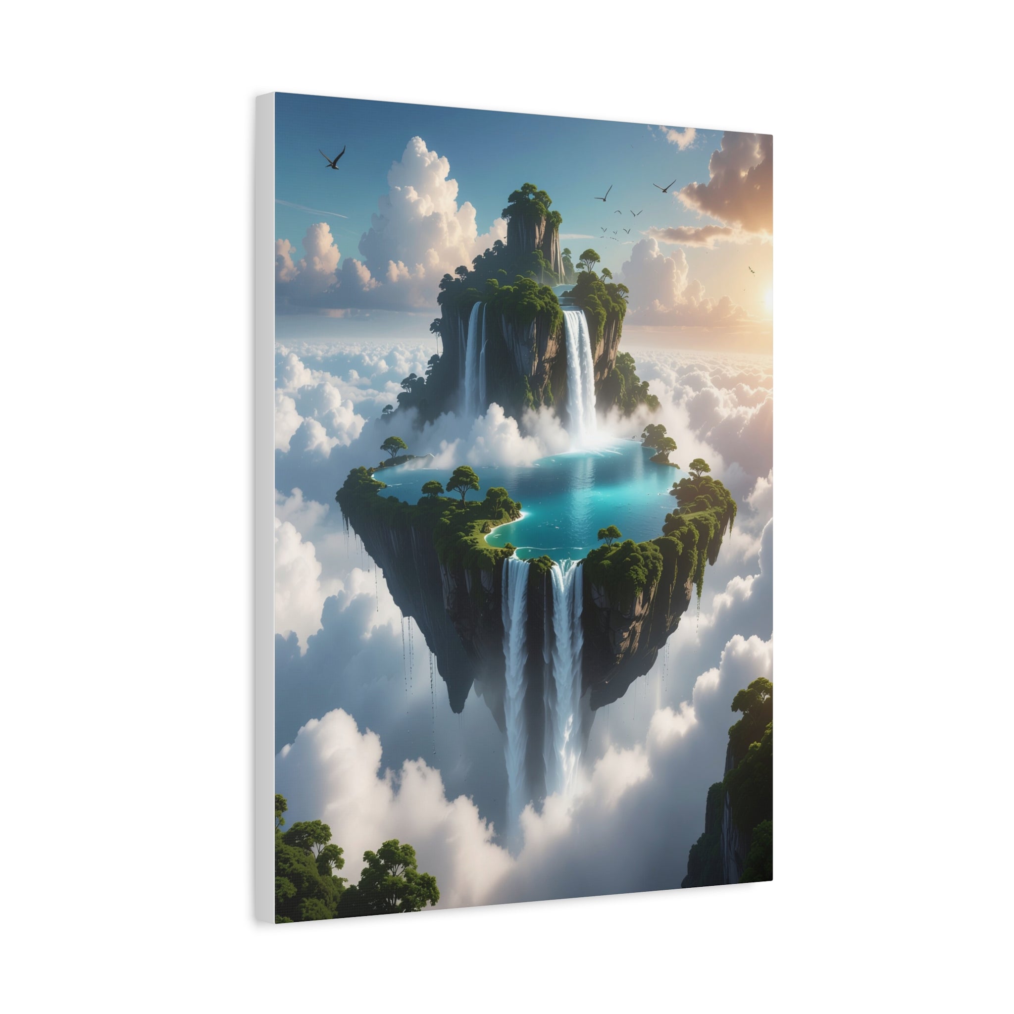 Celestial Archipelago: Floating Worlds of Mist and Stone, Digital Fantasy Landscape - L’Art Suprême Canvas