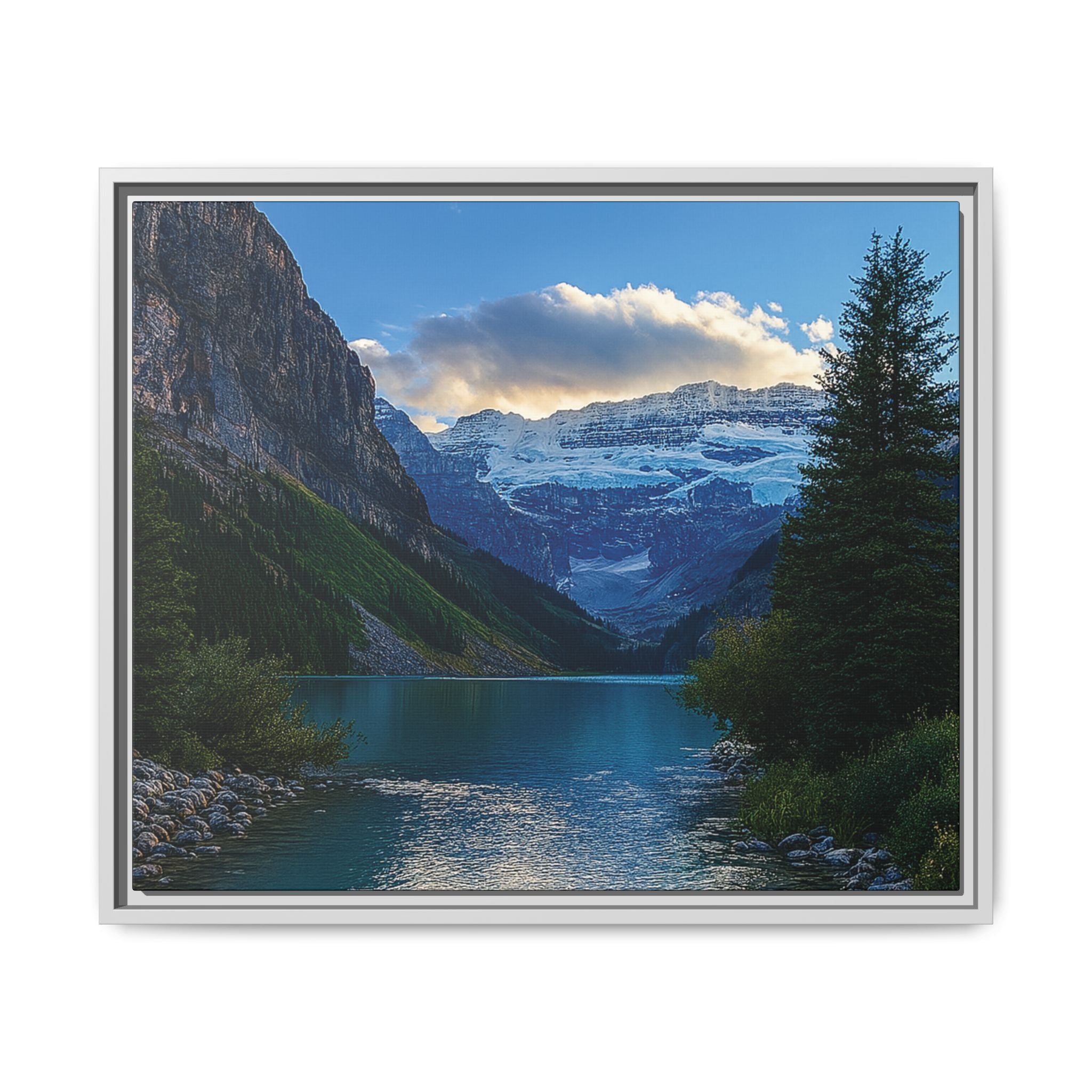"Glacial Serenity" – Framed Canvas Print