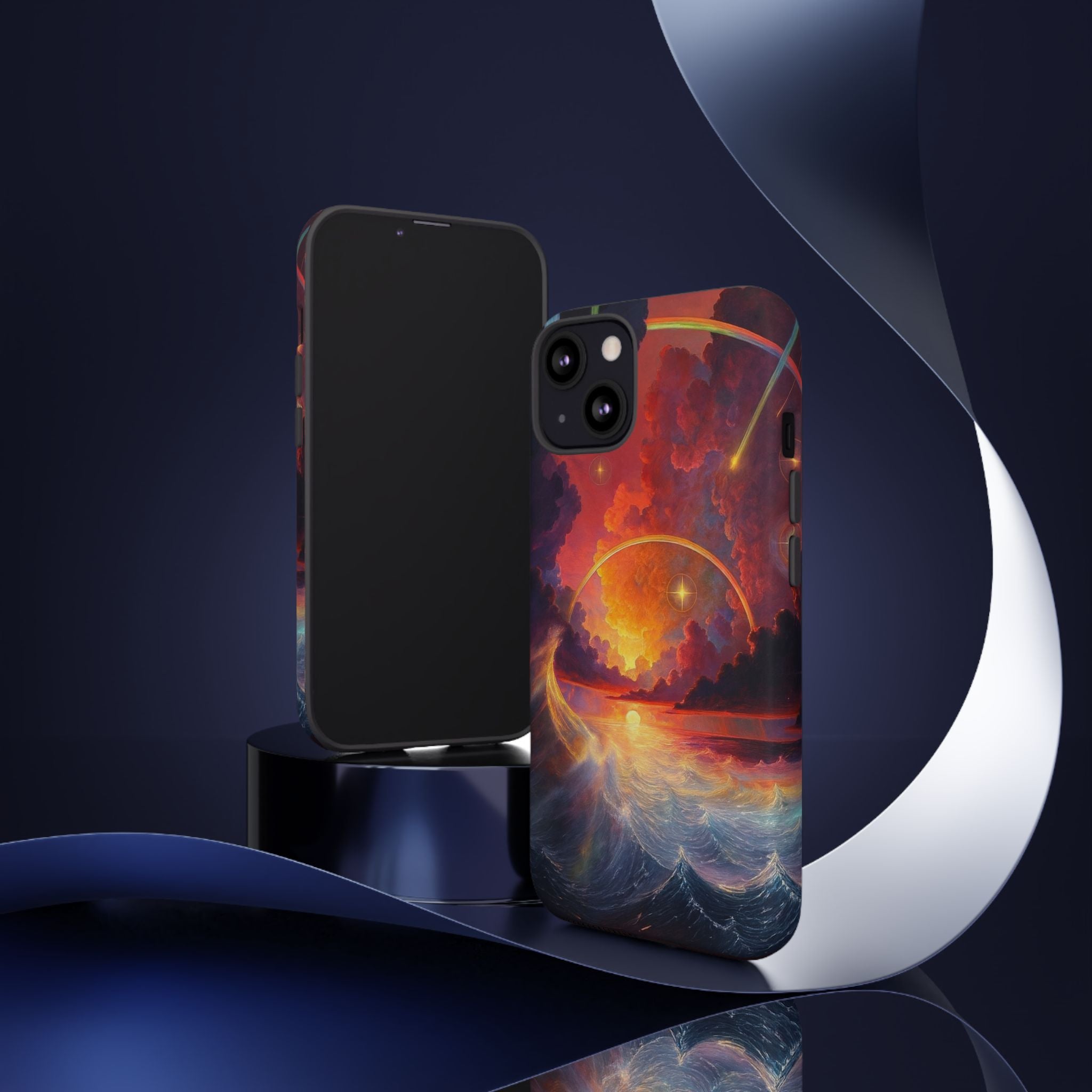 "Celestial Tides" – Printed Tough Phone Case