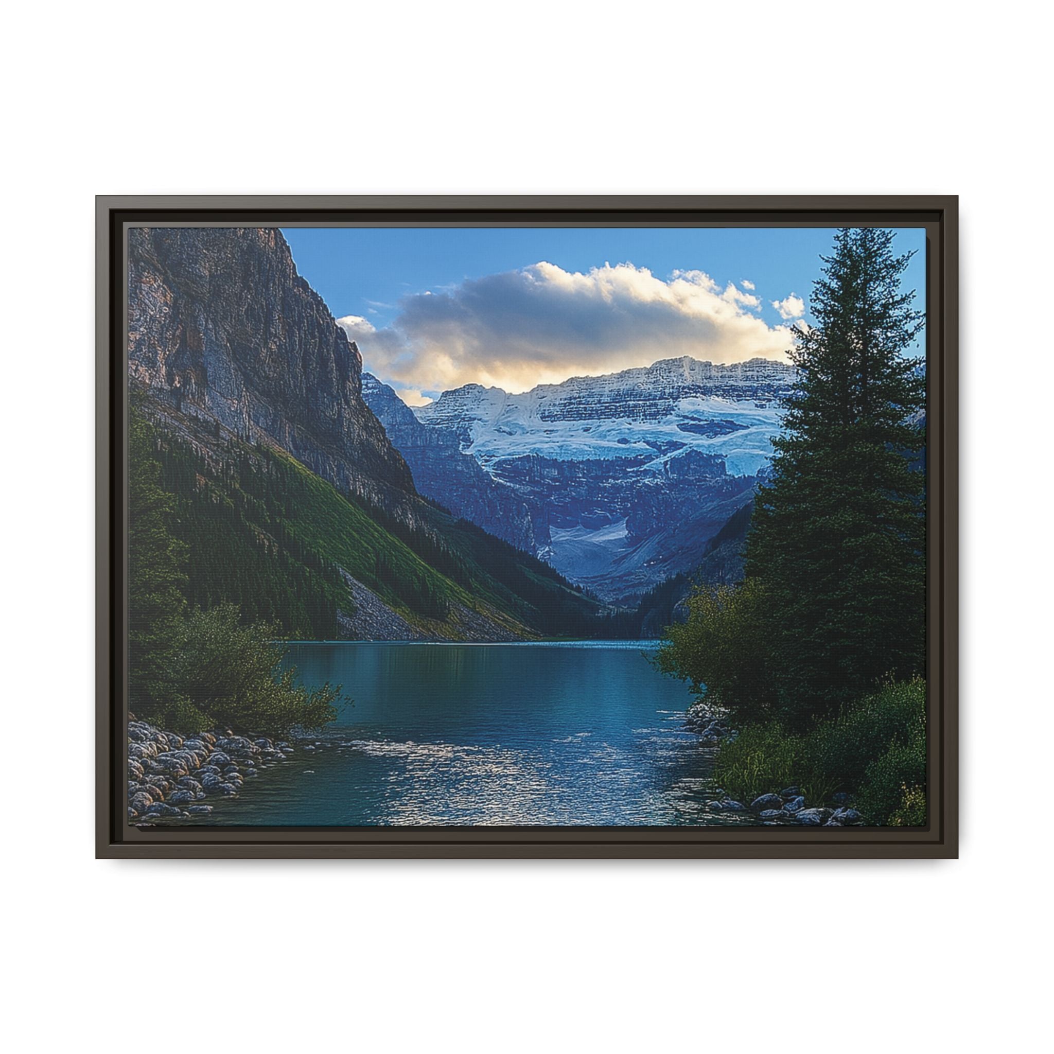 "Glacial Serenity" – Framed Canvas Print