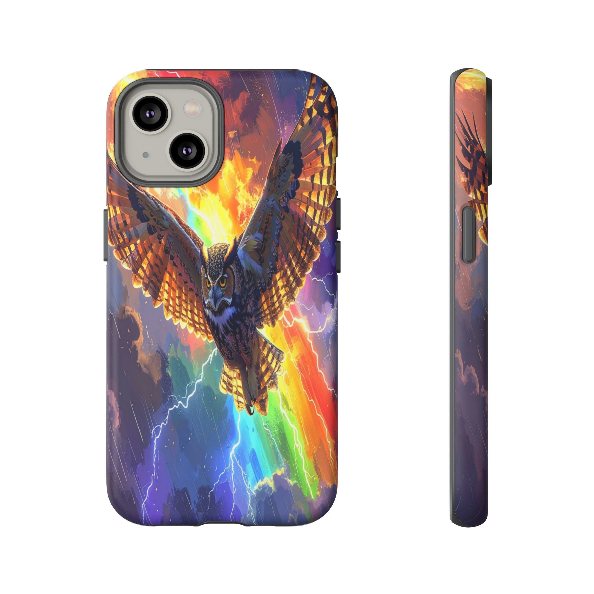 Thunderwing: Ethereal Owl in Electric Storm, Digital Fantasy Artwork - L’Art Suprême Phone Case