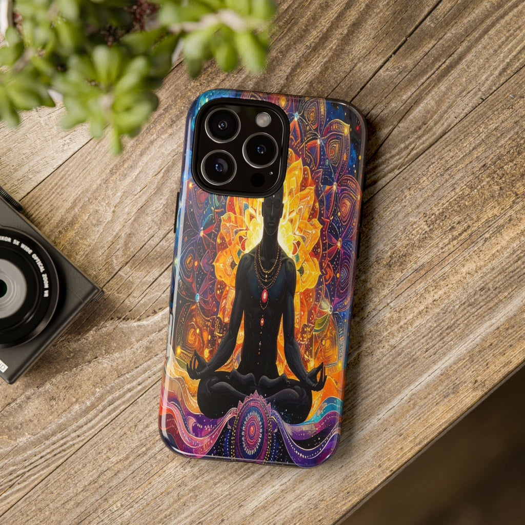 Cosmic Awakening: Spiritual Meditation Mandala, Chakra Energy Visualization - L’Art Suprême Phone Case