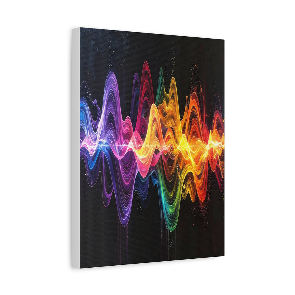Sonic Spectrum: Digital Sound Wave Visualization, Color Gradient Artwork - L’Art Suprême Canvas