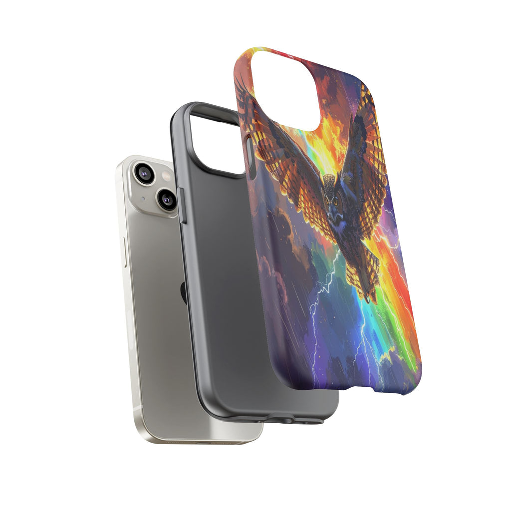 Thunderwing: Ethereal Owl in Electric Storm, Digital Fantasy Artwork - L’Art Suprême Phone Case