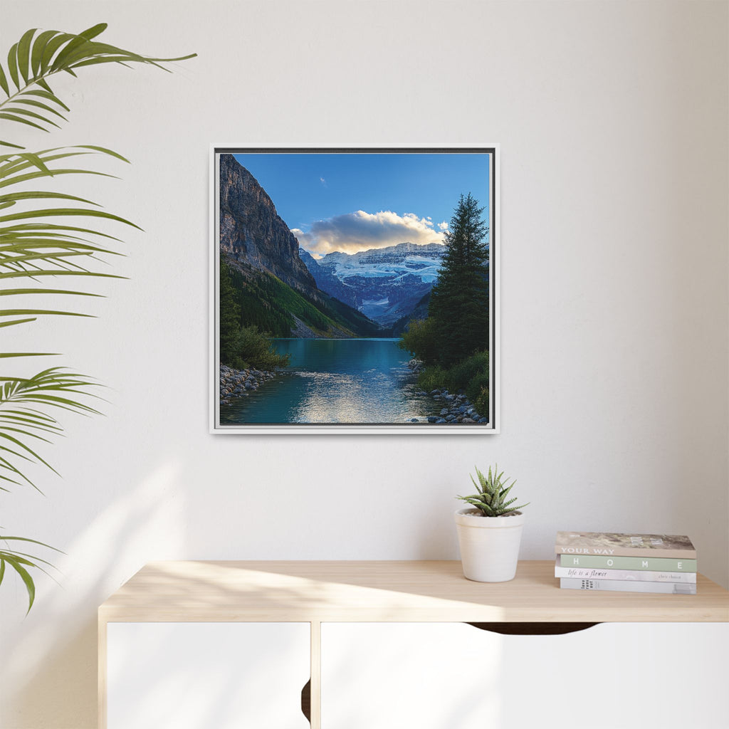 "Glacial Serenity" – Framed Canvas Print