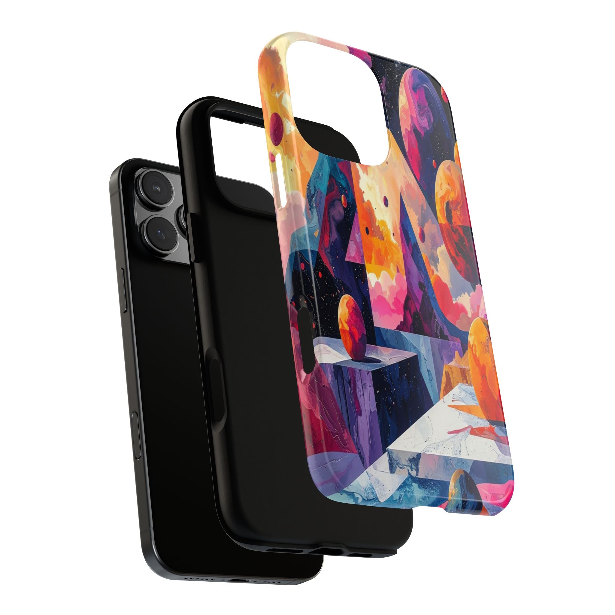 Cosmic Geometrica: Floating Spheres of Abstraction, Digital Dreamscape Dimensions - L’Art Suprême Phone Case