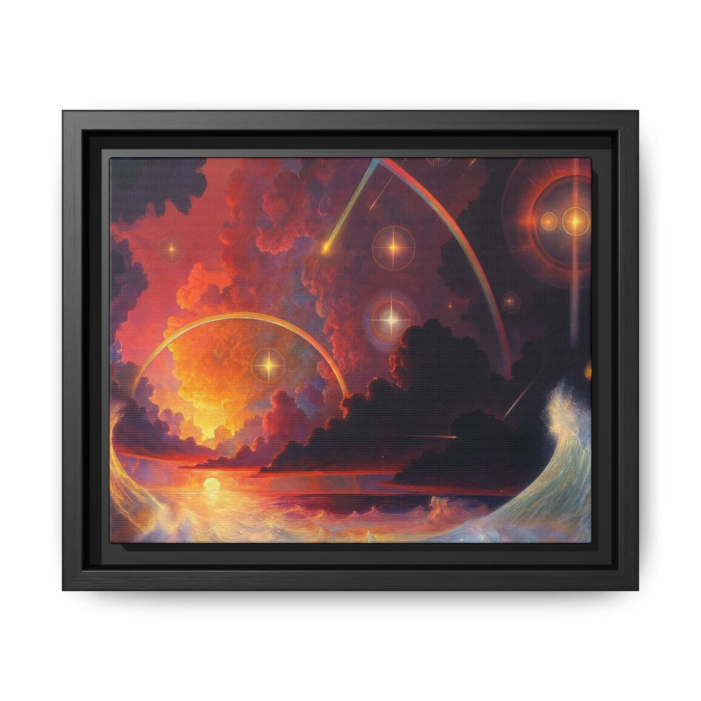 "Celestial Tides" – Framed Canvas Print