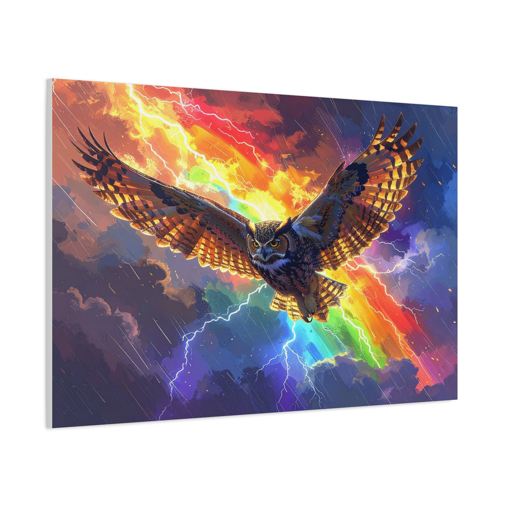 Thunder Spirit: Elemental Owl Ascension, Digital Fantasy Artwork - L’Art Suprême Canvas