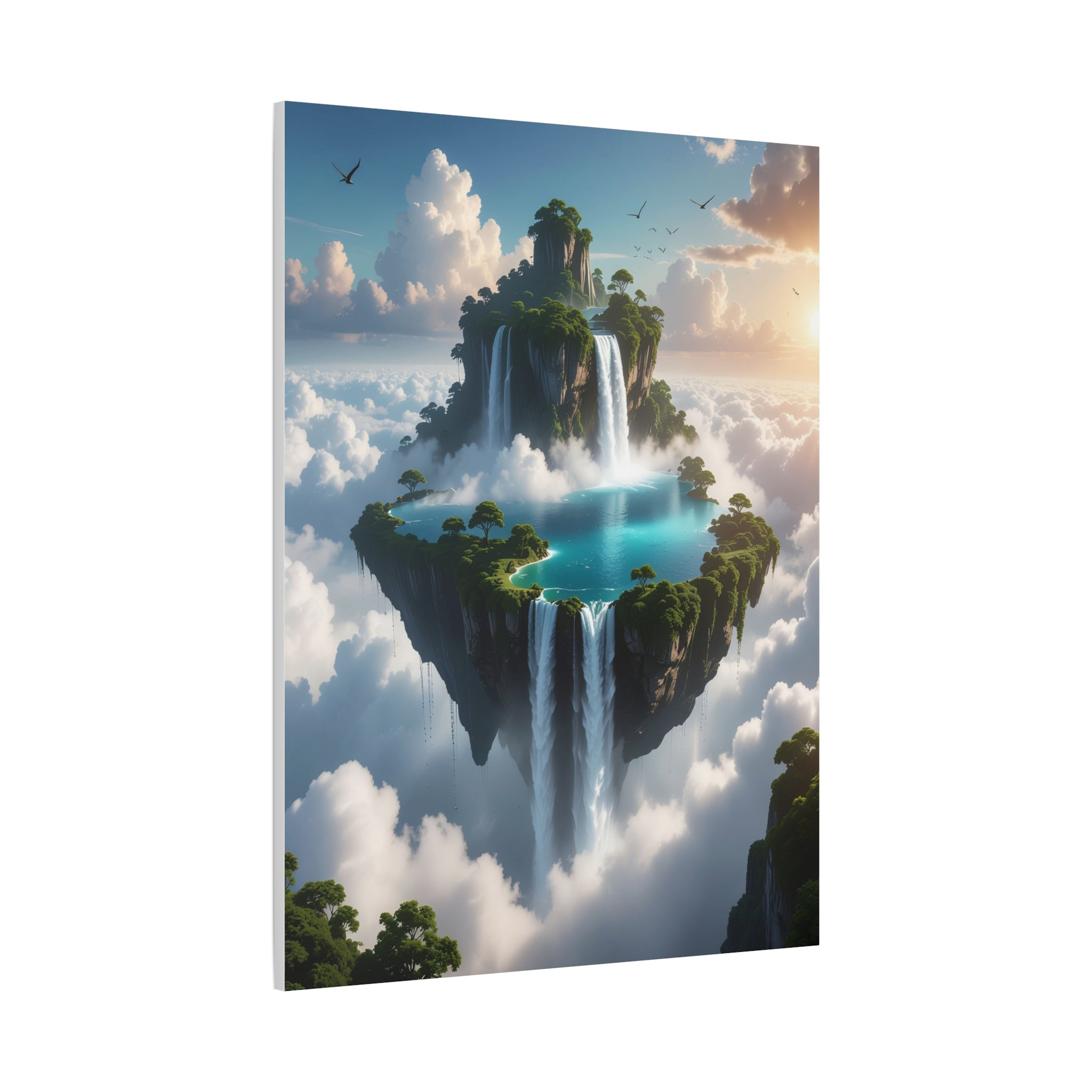 Celestial Archipelago: Floating Worlds of Mist and Stone, Digital Fantasy Landscape - L’Art Suprême Canvas