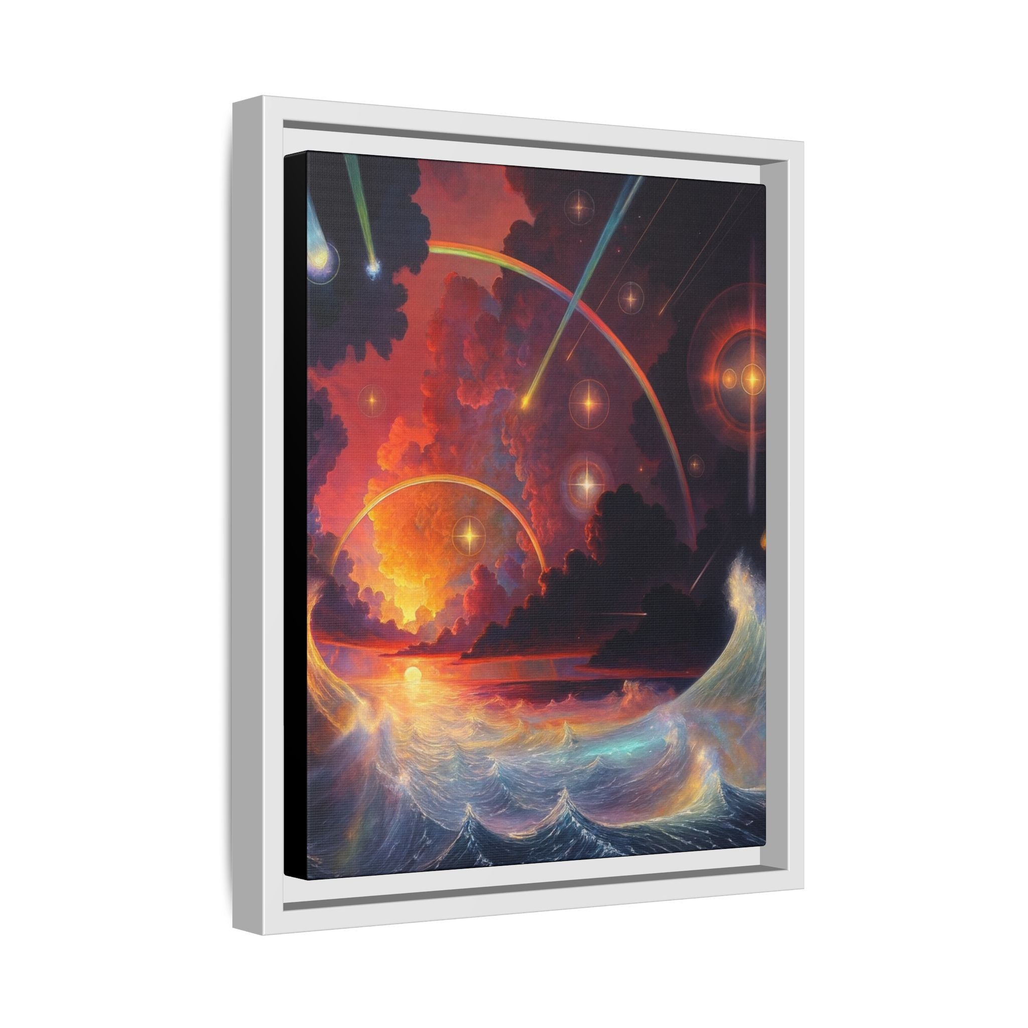 "Celestial Tides" – Framed Canvas Print