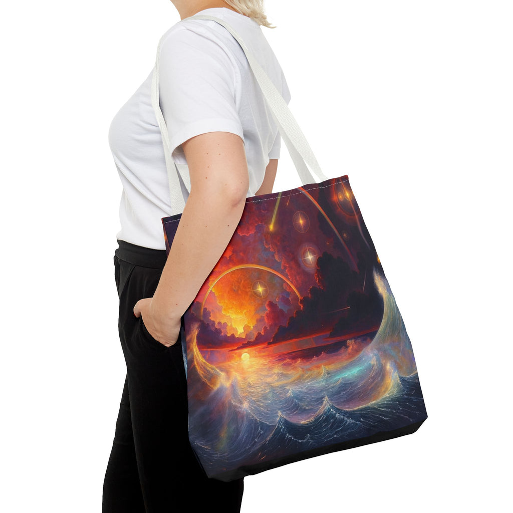 “Celestial Tides” – Cosmic Chaos x Ocean Calm Tote