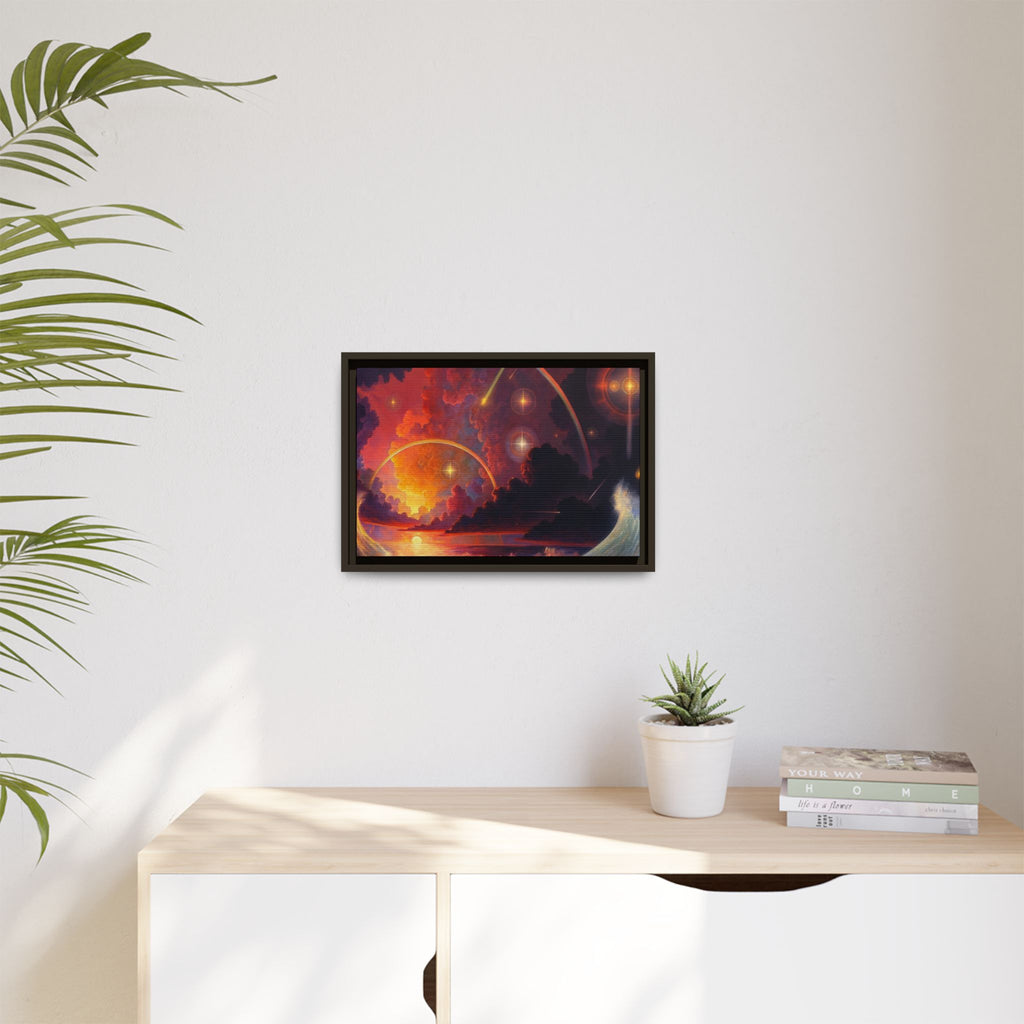 "Celestial Tides" – Framed Canvas Print