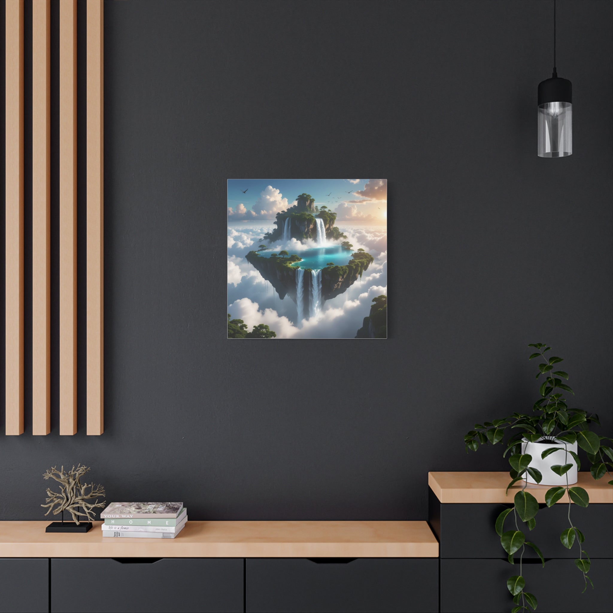 Celestial Archipelago: Floating Worlds of Mist and Stone, Digital Fantasy Landscape - L’Art Suprême Canvas