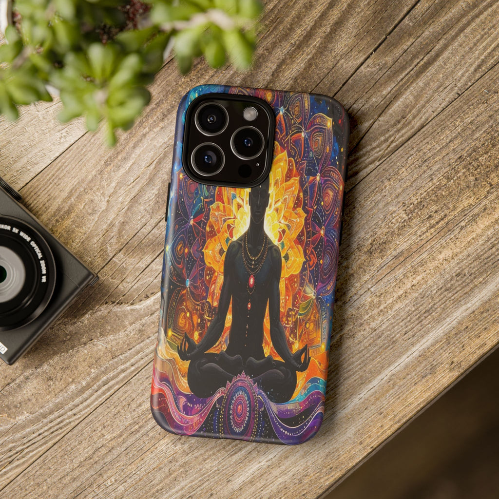 Cosmic Awakening: Spiritual Meditation Mandala, Chakra Energy Visualization - L’Art Suprême Phone Case