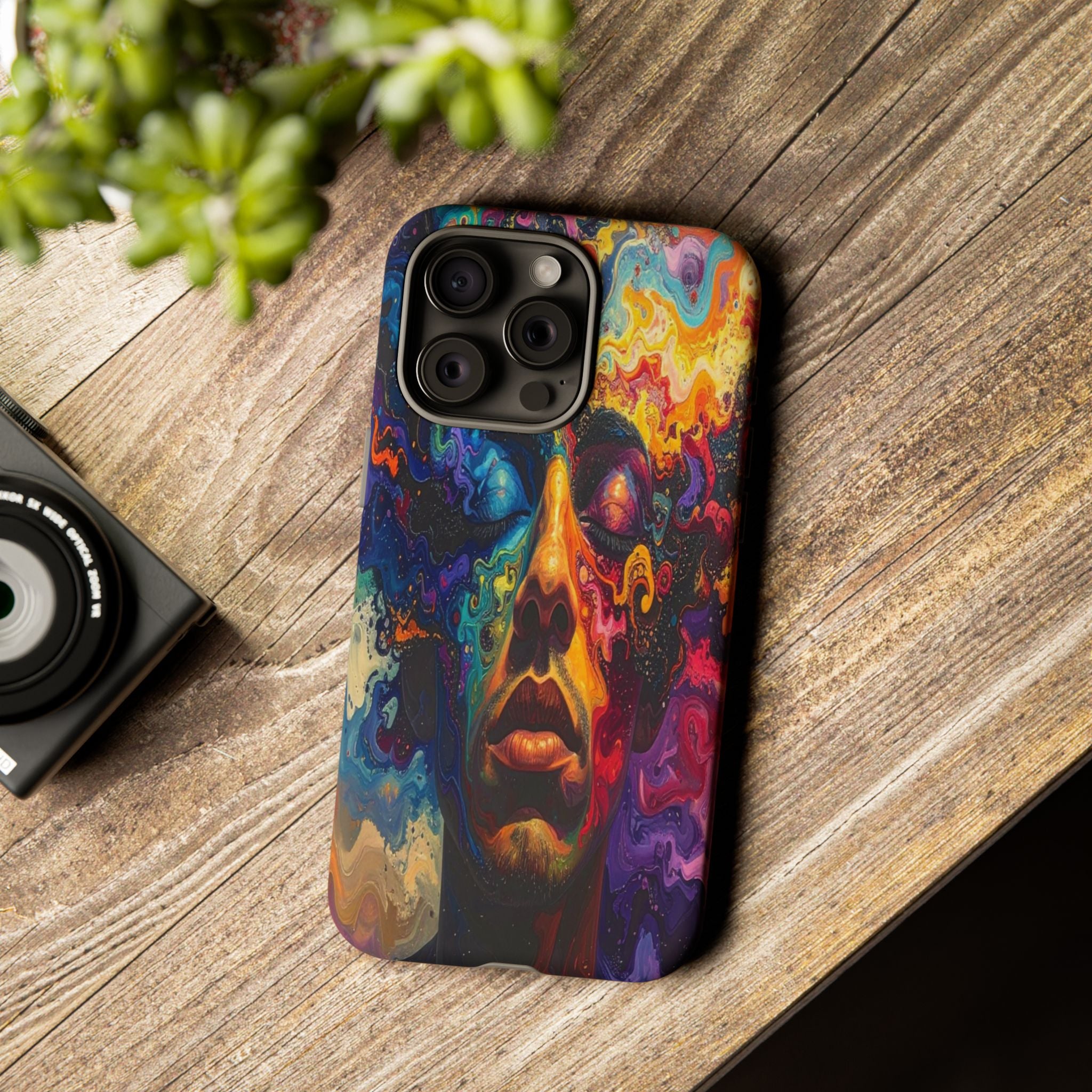 Psyche Unbound: Chromatic Consciousness, Digital Portrait Exploration - L’Art Suprême Phone Case