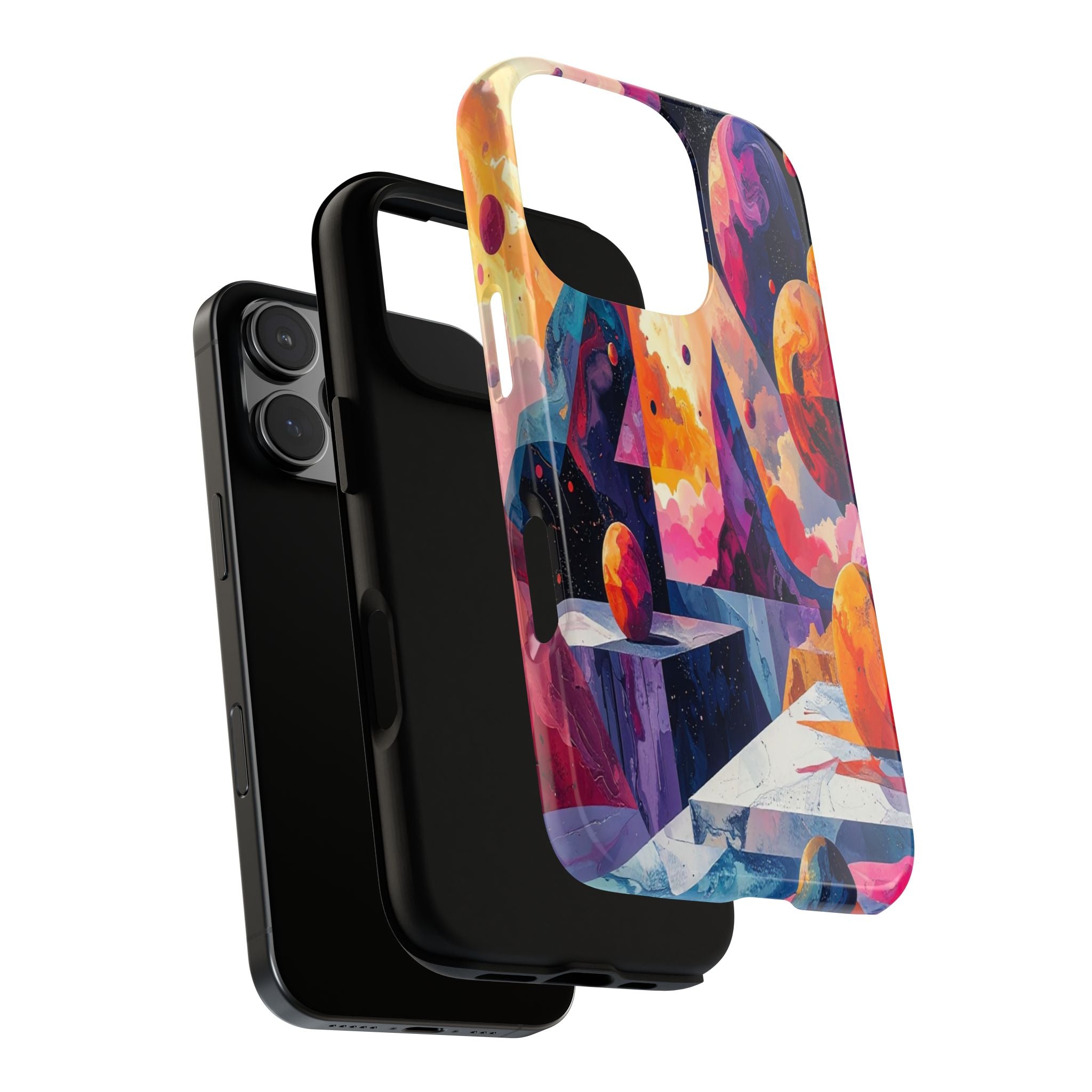 Cosmic Geometrica: Floating Spheres of Abstraction, Digital Dreamscape Dimensions - L’Art Suprême Phone Case