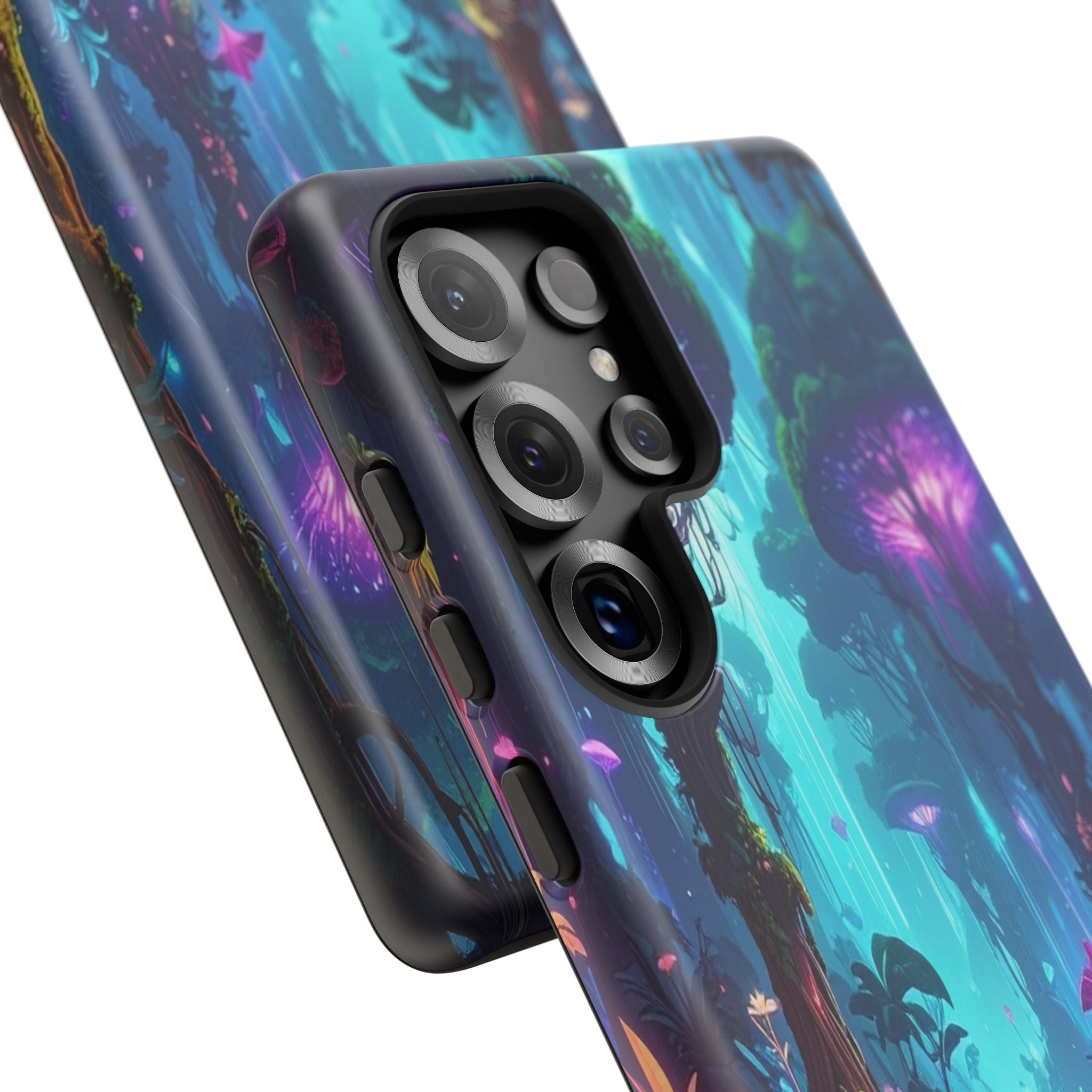 Bioluminescent Dreamscape: Ethereal Forest Fantasy, Digital Luminescence Illustration - L’Art Suprême Phone Case