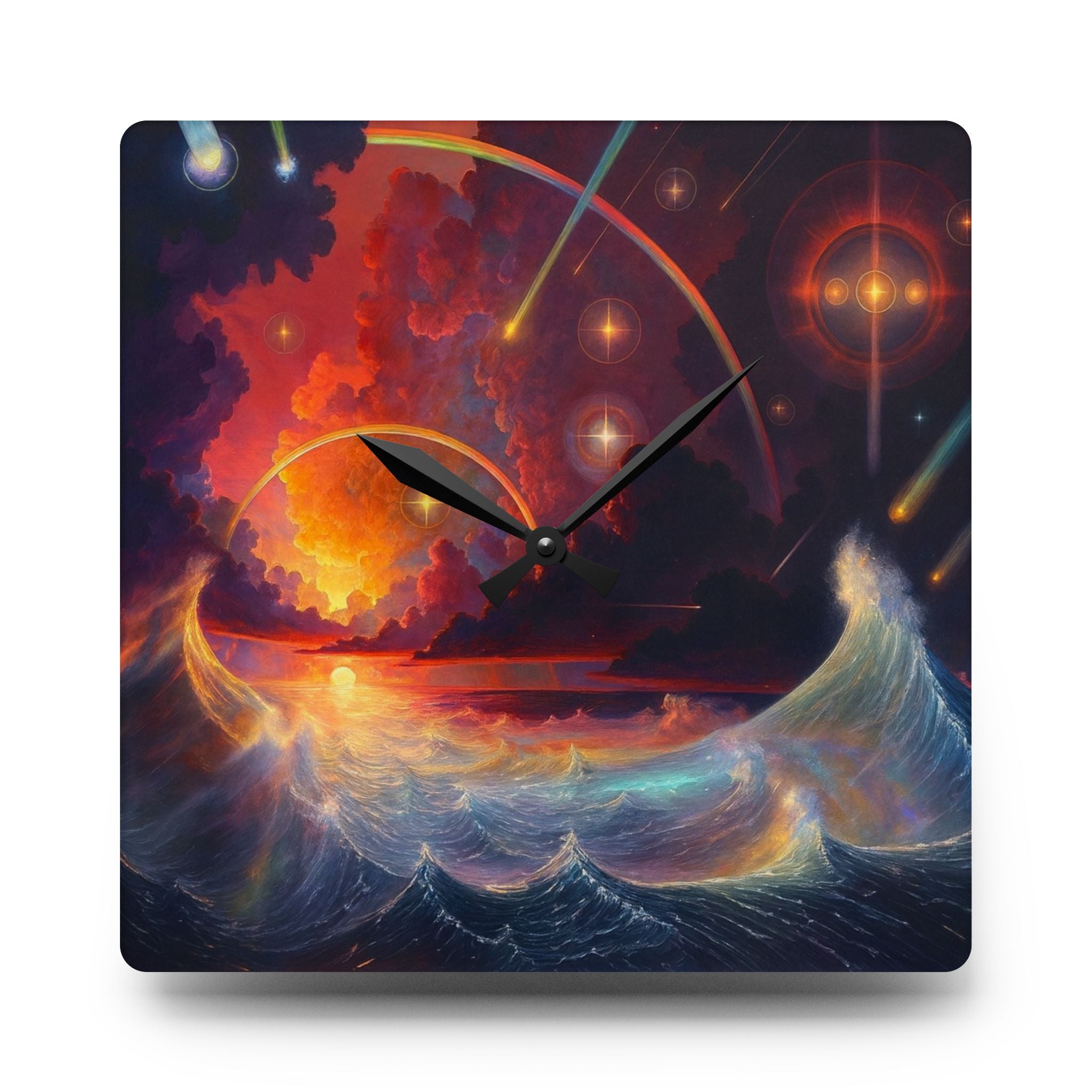 "Celestial Tides" – Acrylic Wall Clock