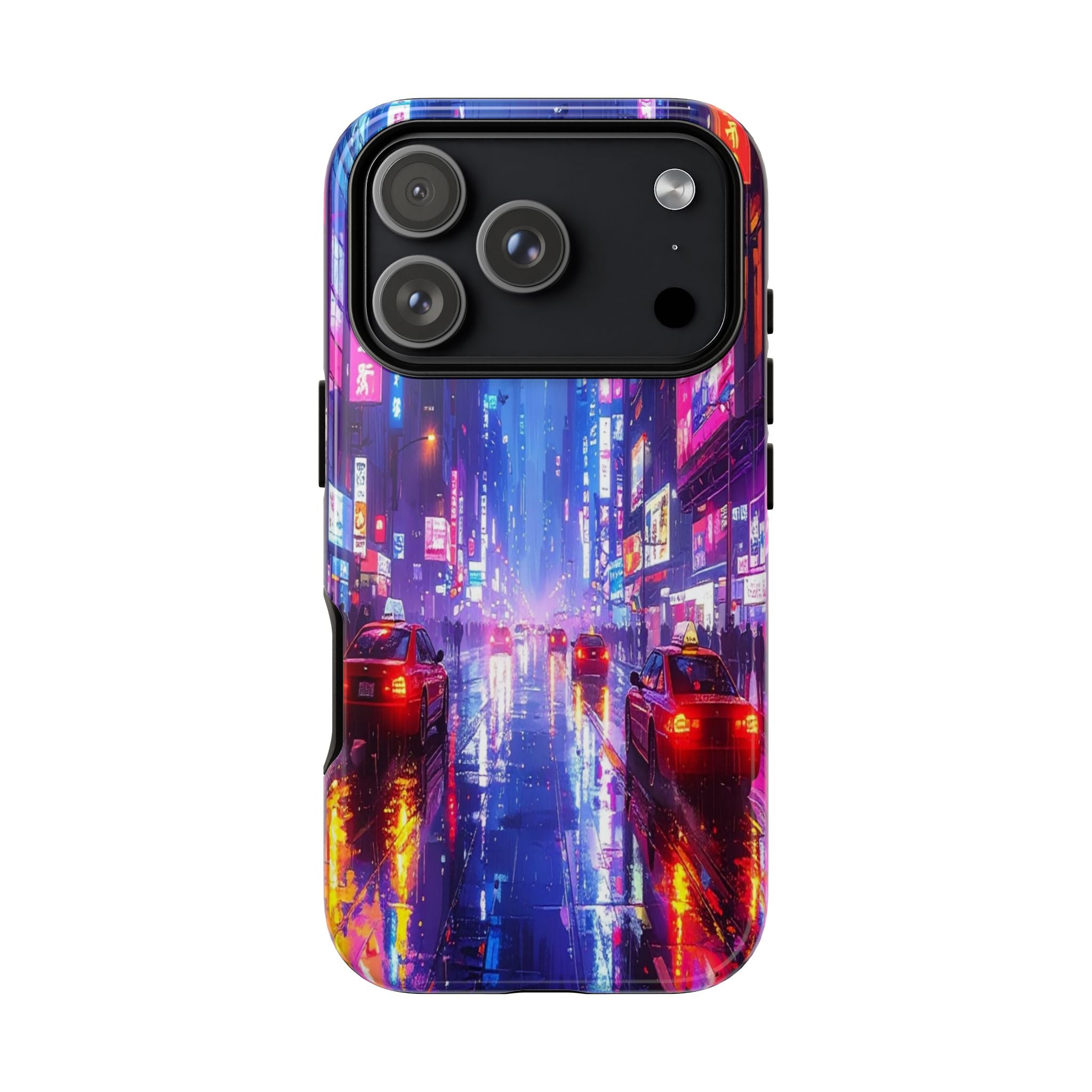 Neon Dystopia: Cyberpunk Metropolis, Urban Night Reflections - L’Art Suprême Phone Case
