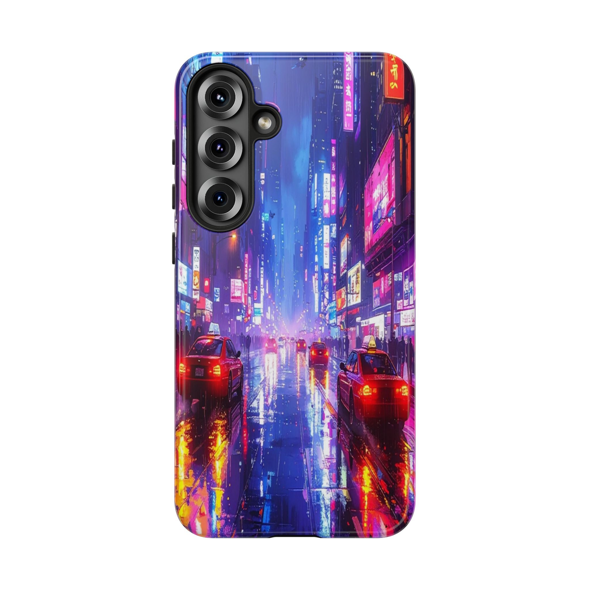 Neon Dystopia: Cyberpunk Metropolis, Urban Night Reflections - L’Art Suprême Phone Case