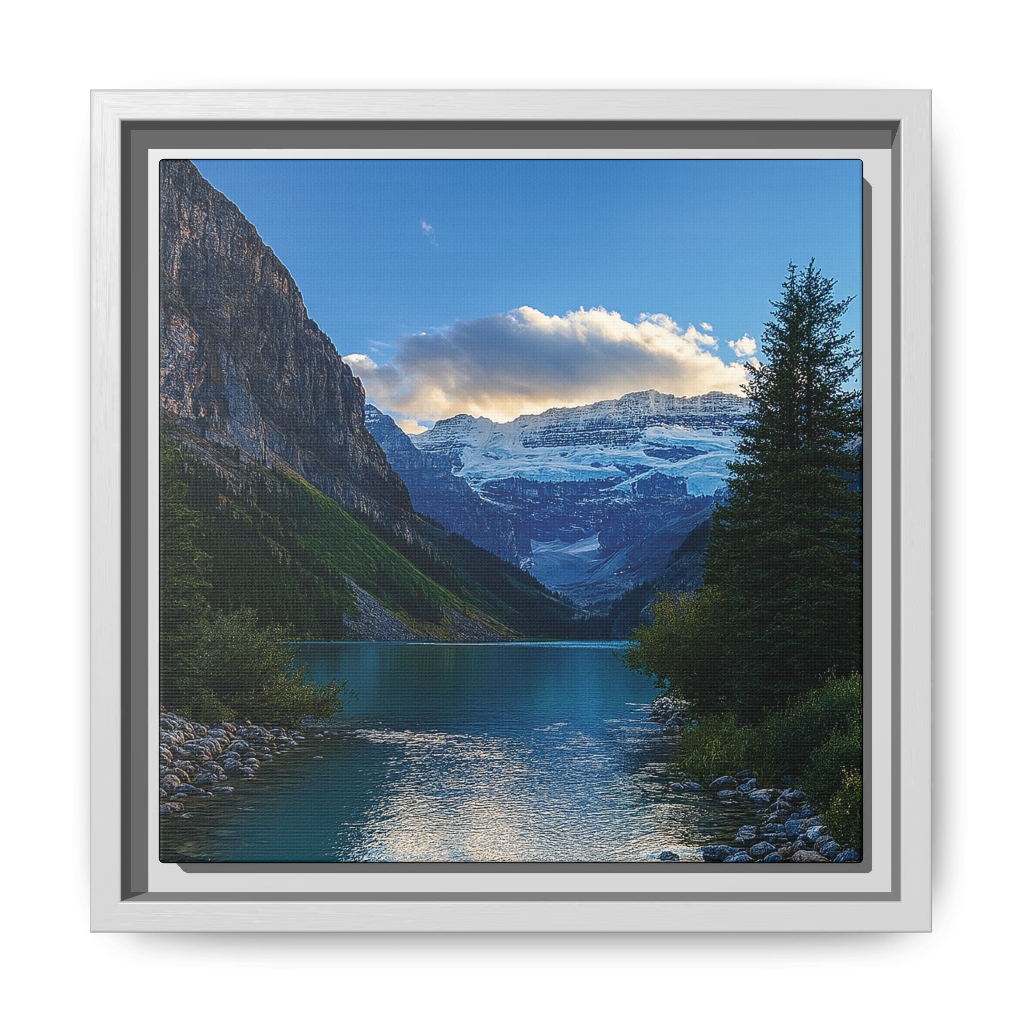 "Glacial Serenity" – Framed Canvas Print