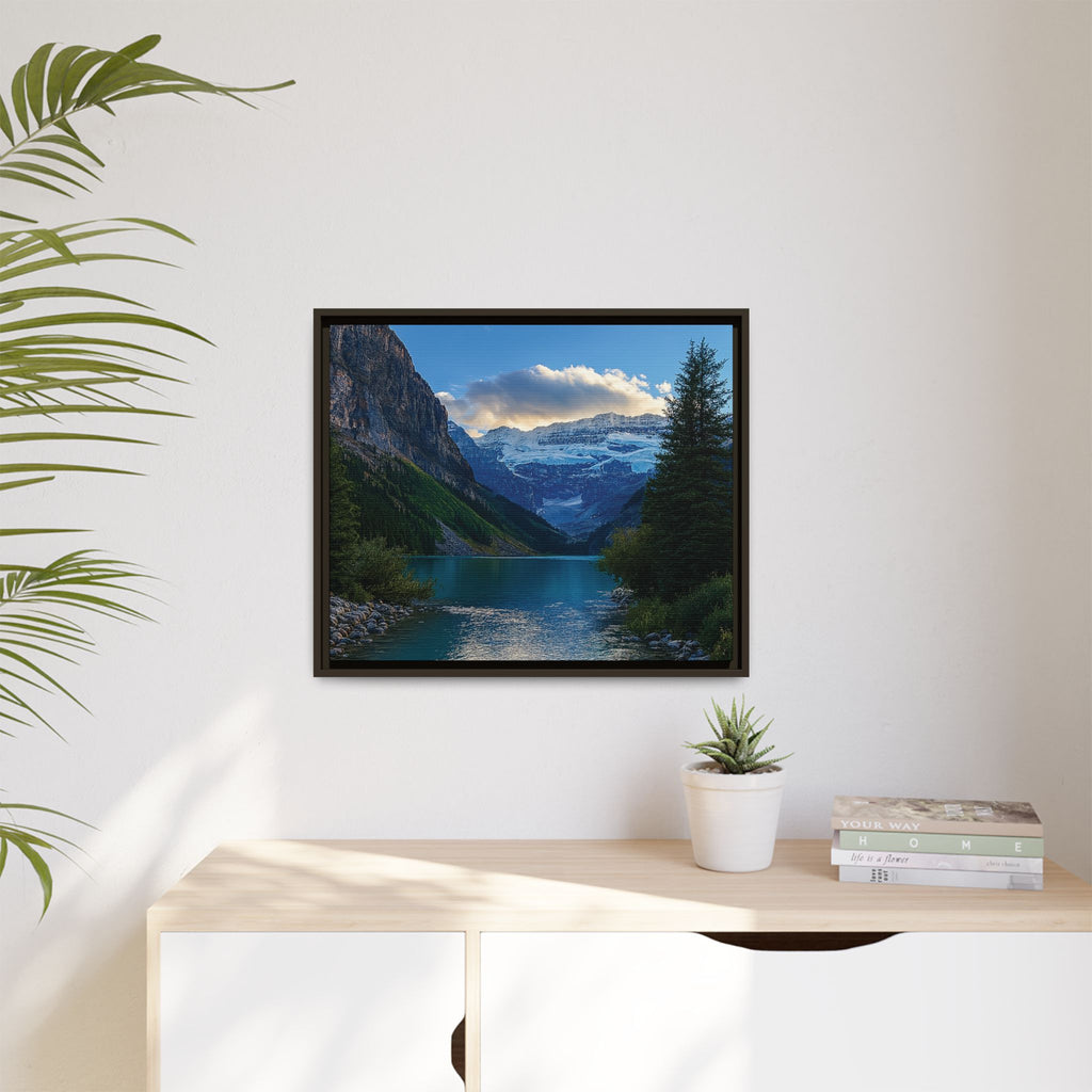 "Glacial Serenity" – Framed Canvas Print