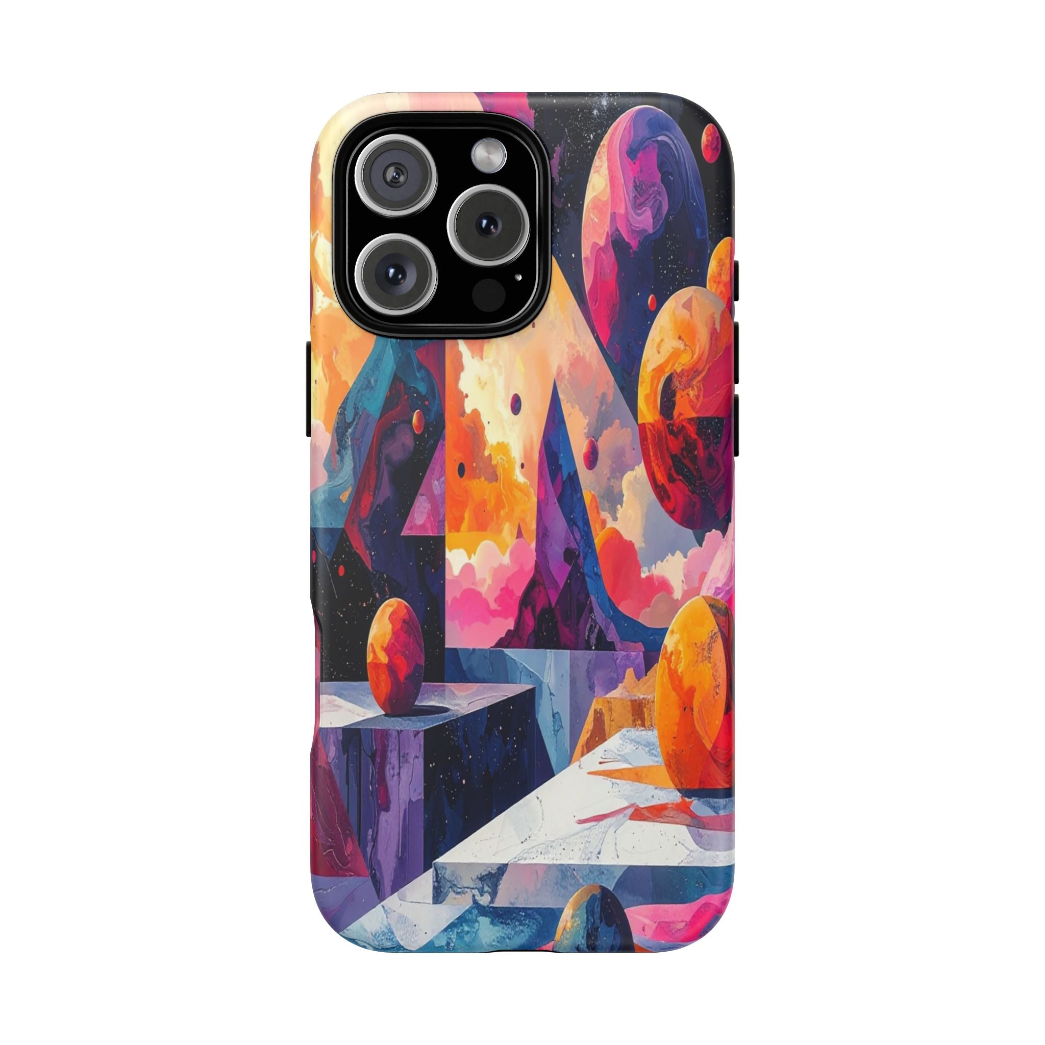 Cosmic Geometrica: Floating Spheres of Abstraction, Digital Dreamscape Dimensions - L’Art Suprême Phone Case